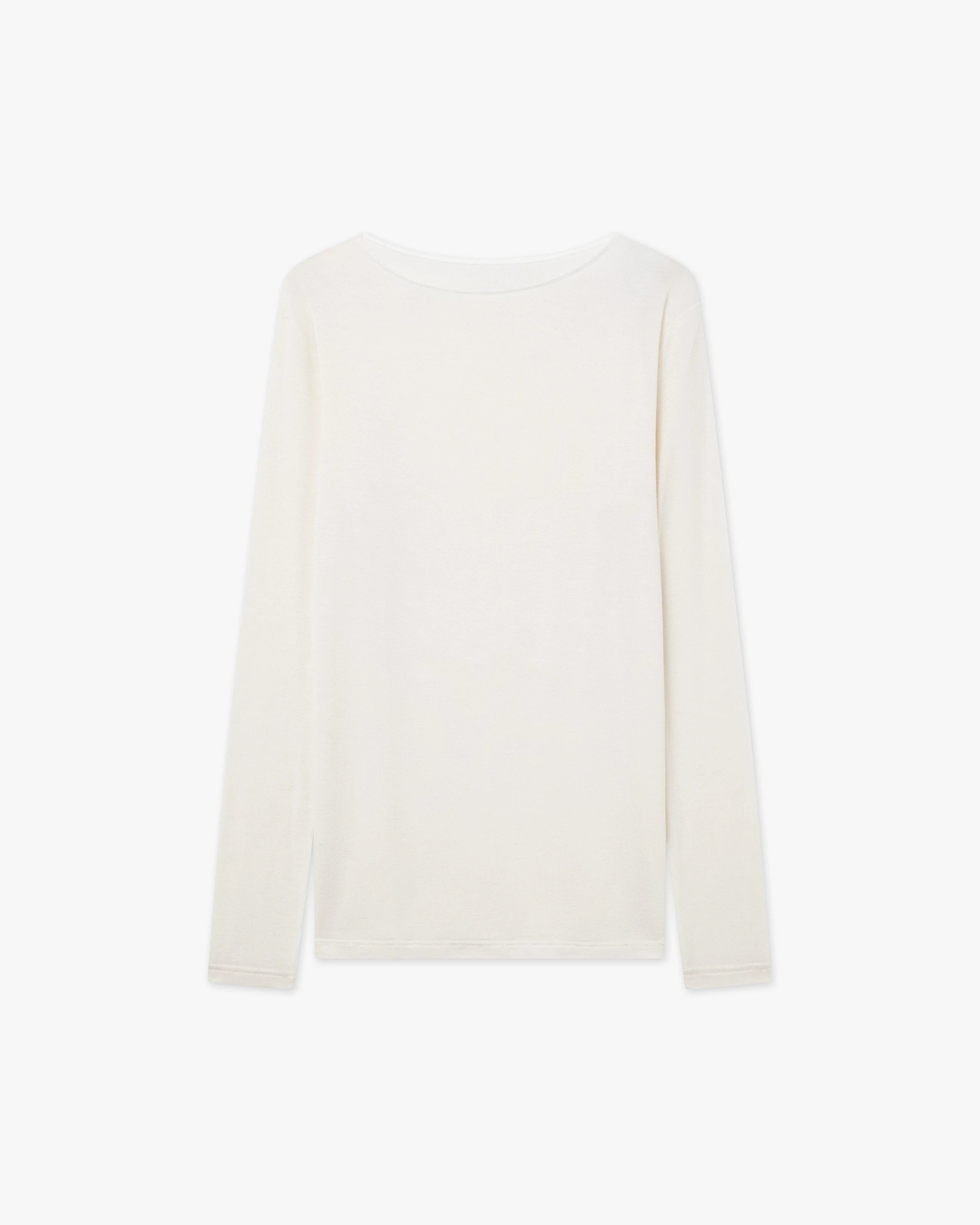 Ultralight Boat Neck Top - White Modal / Cashmere