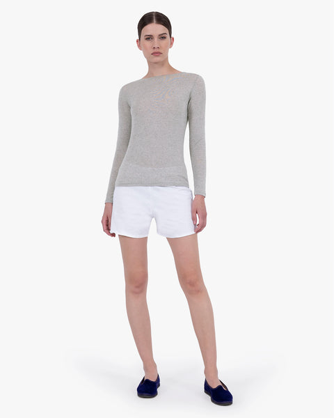 Ultralight Boat Neck Top - Grey Modal / Cashmere