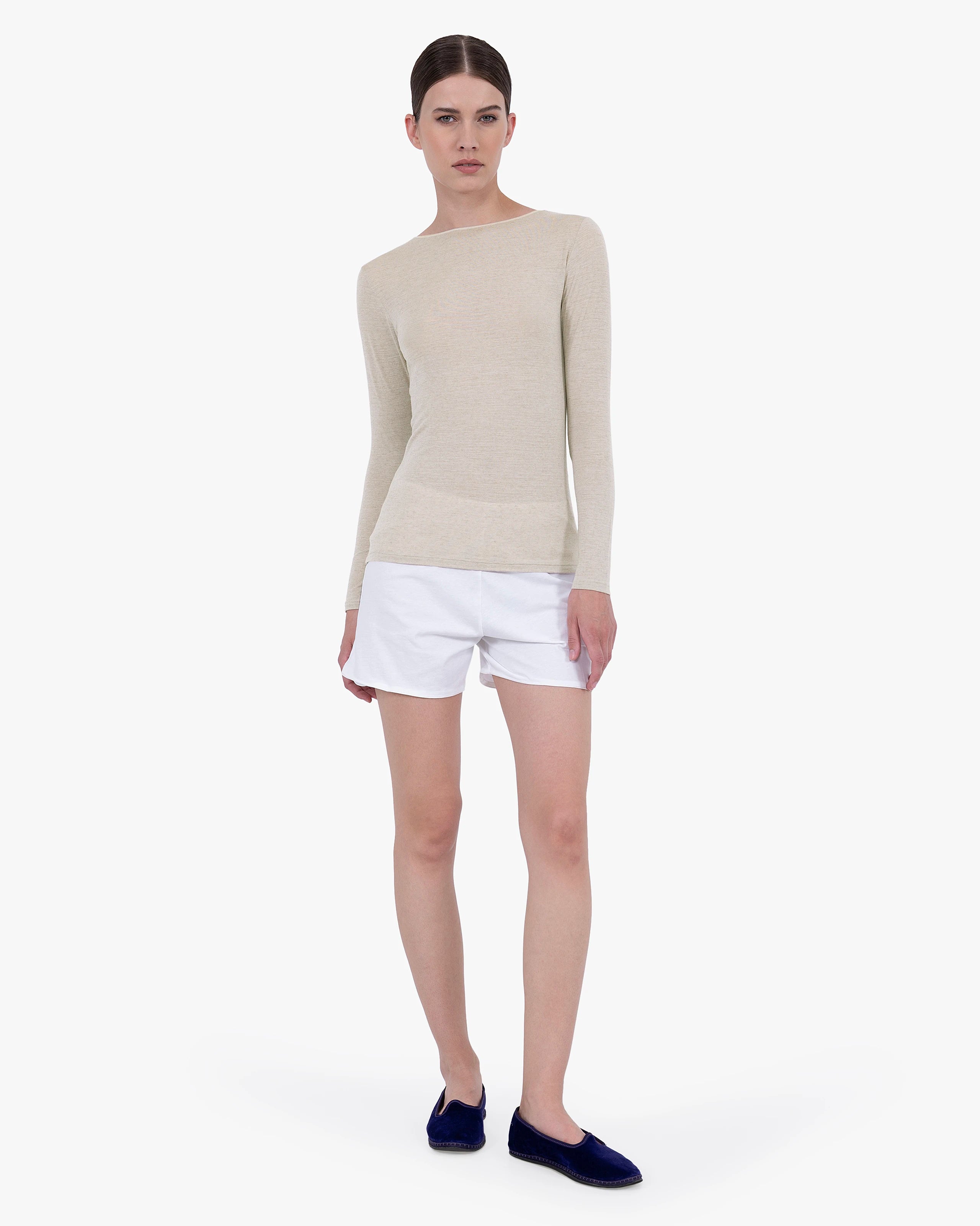Ultralight Boat Neck Top - Walnut Modal / Cashmere