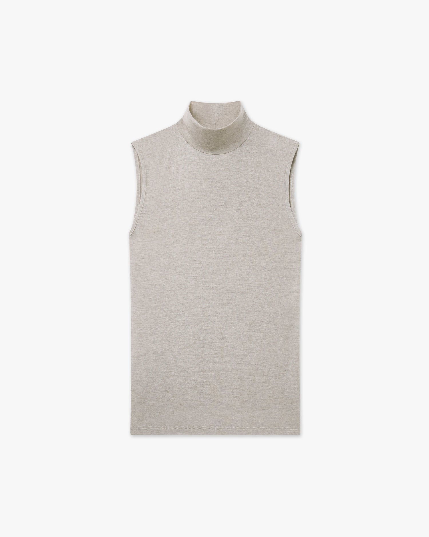 Ultralight Cashmere Mock Neck Tank Top Walnut MaisonCashmere