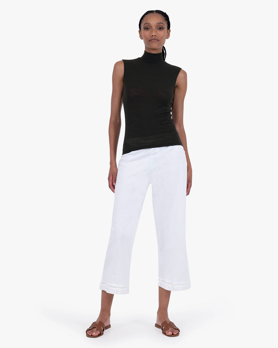 Ultralight Mock Neck Tank Top - Black Modal / Cashmere