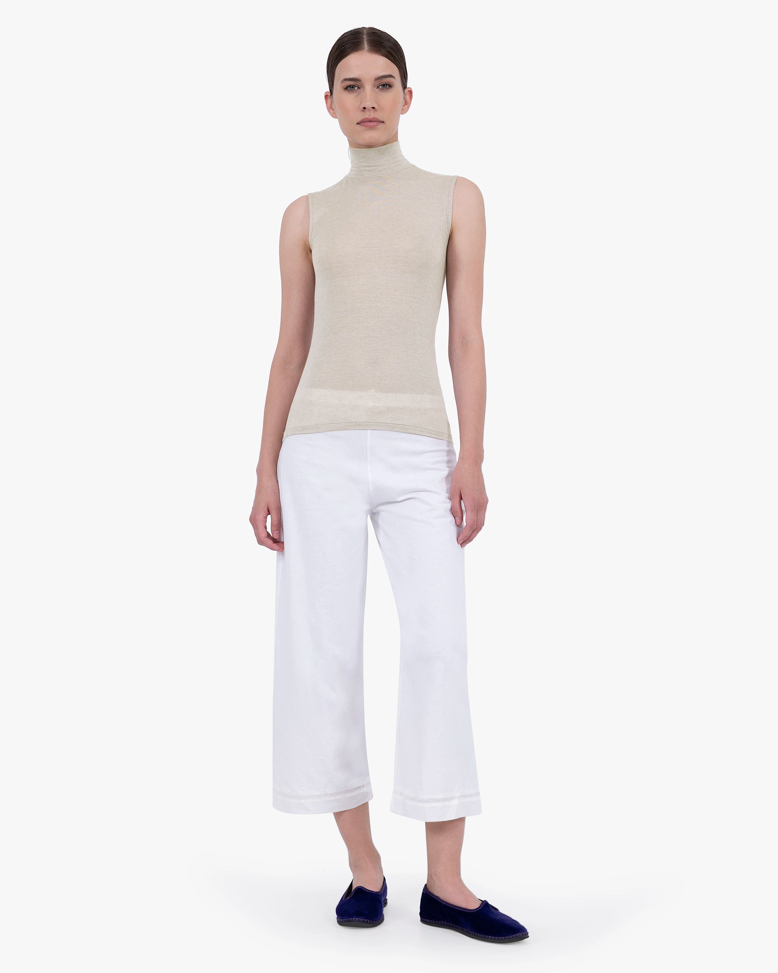 Ultralight Mock Neck Tank Top - Walnut Modal / Cashmere