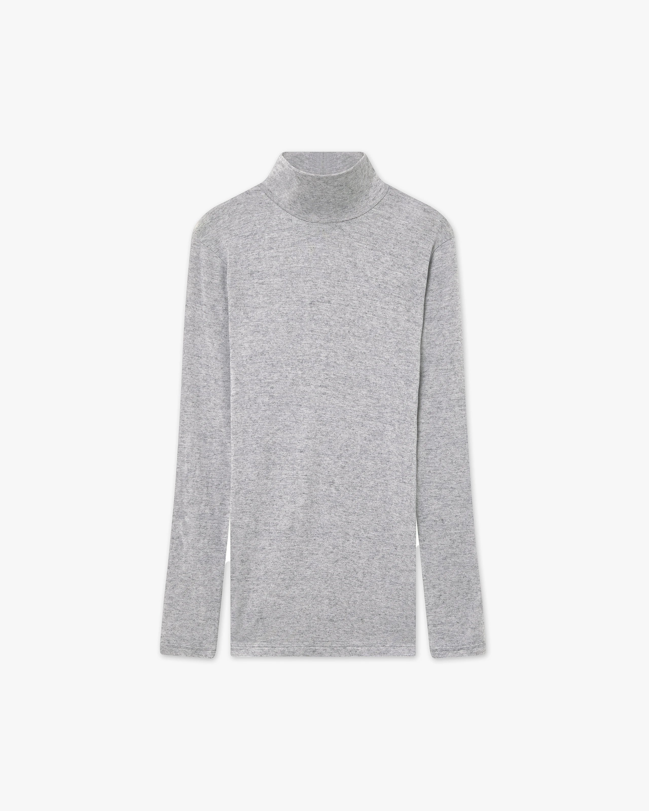 Ultralight Mock Neck Top - Grey Modal / Cashmere
