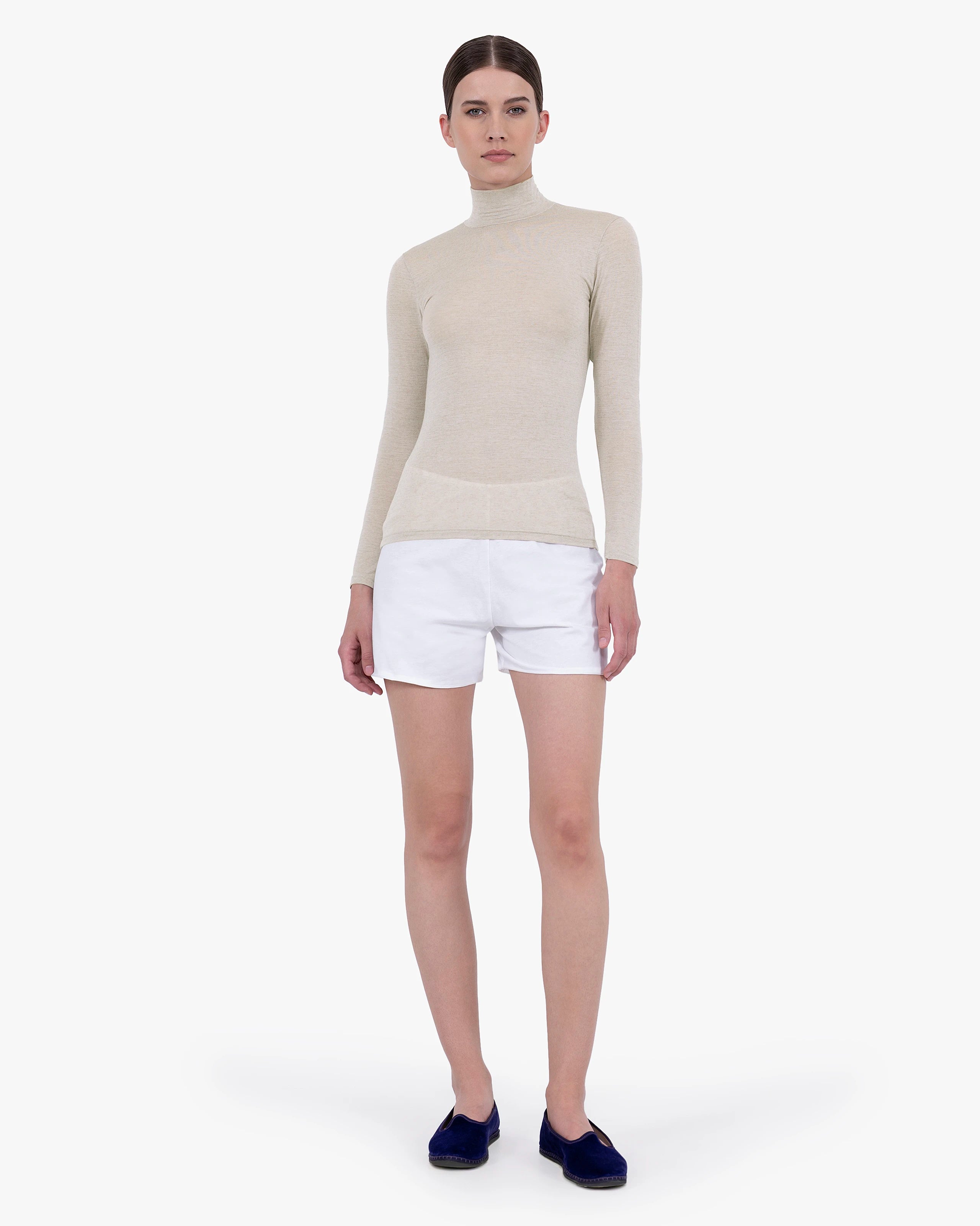 Ultralight Mock Neck Top - Walnut Modal / Cashmere
