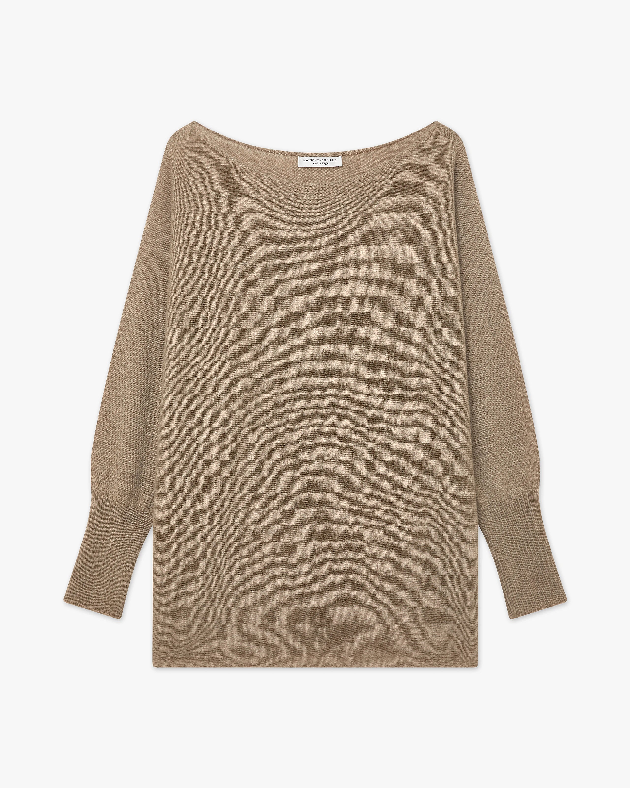 Velia Maxi Boat Neck Sweater - Taupe Cashmere