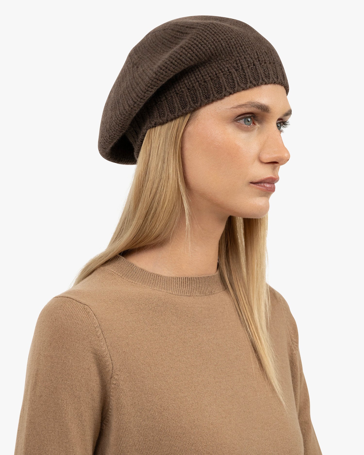 Virginia Beret - Brown Cashmere