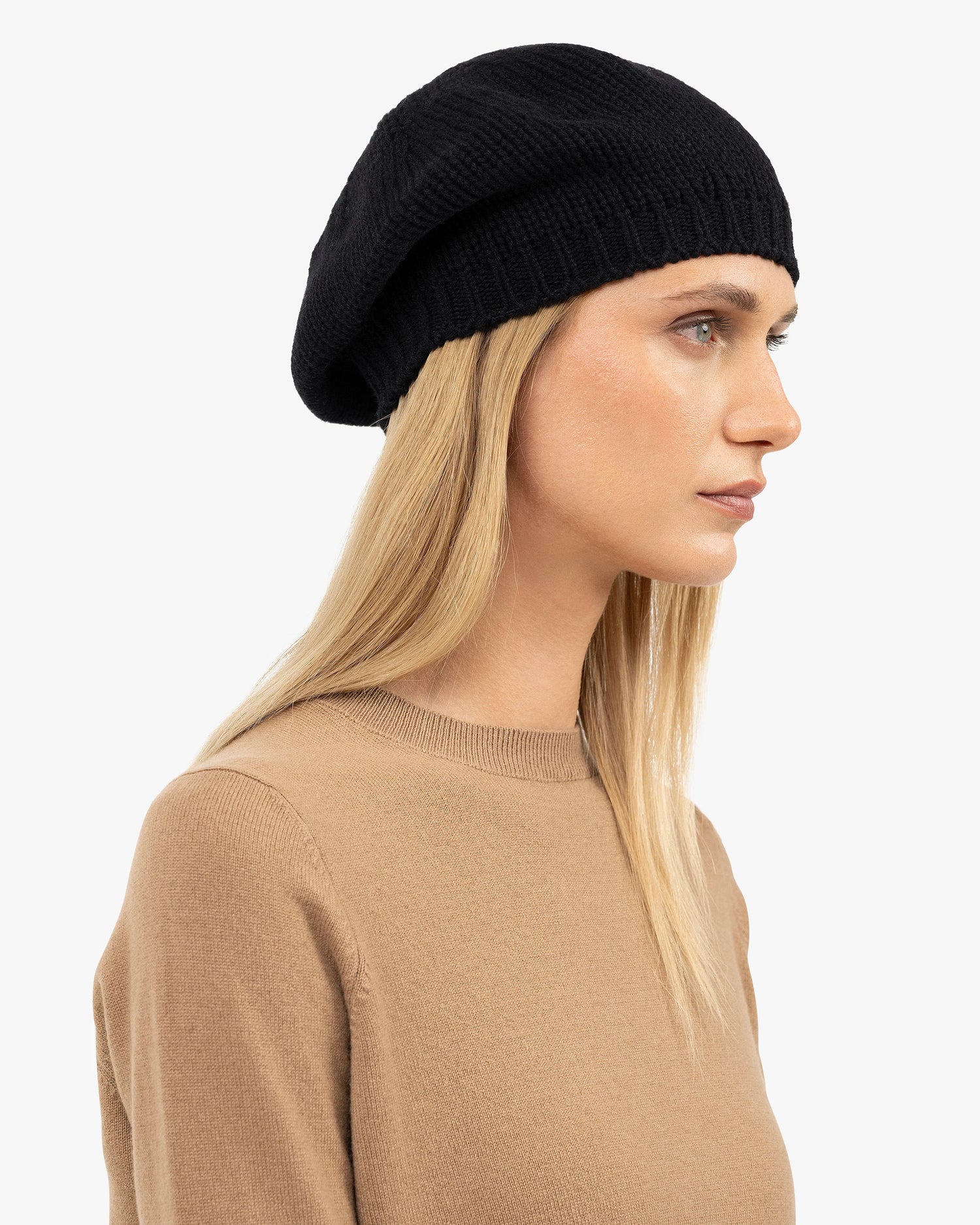 Virginia Beret - Black Cashmere