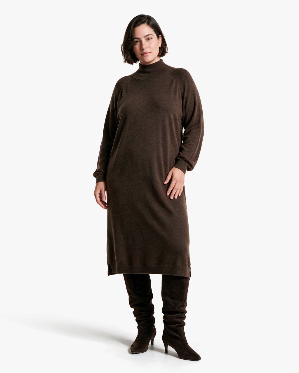 Robe Pull Curvy · Marron