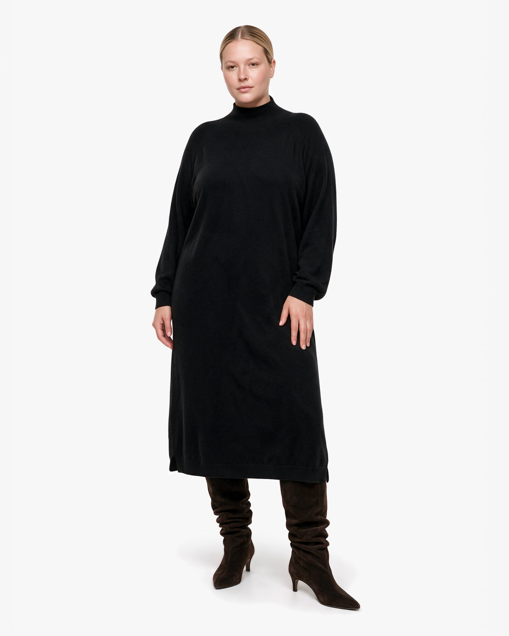 Curvy Sweater Dress · Black