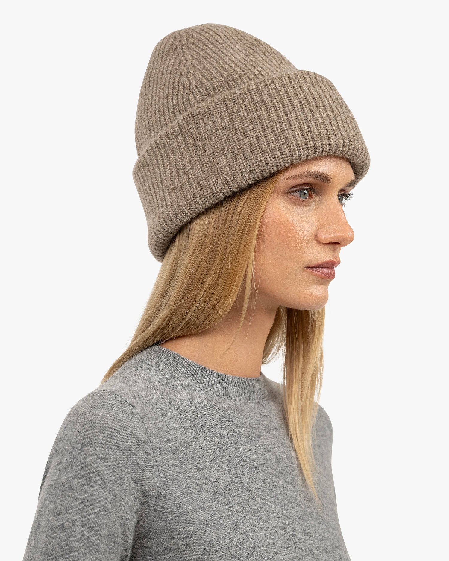 Aspen Kaschmir Mütze für Damen Taupe MaisonCashmere