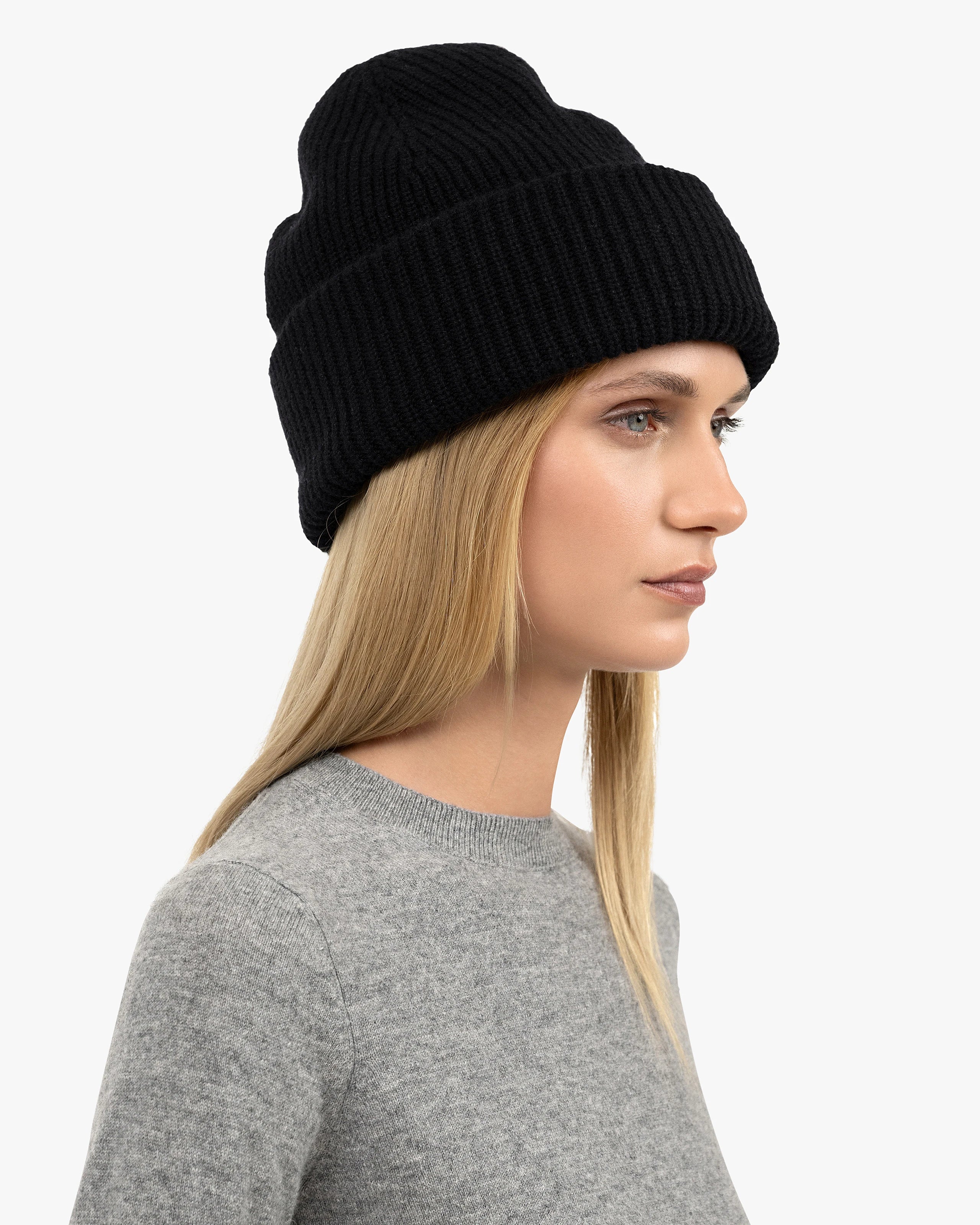 yo BIOTOP】Cashmere knit hat black yo biotop cashmere knit hat