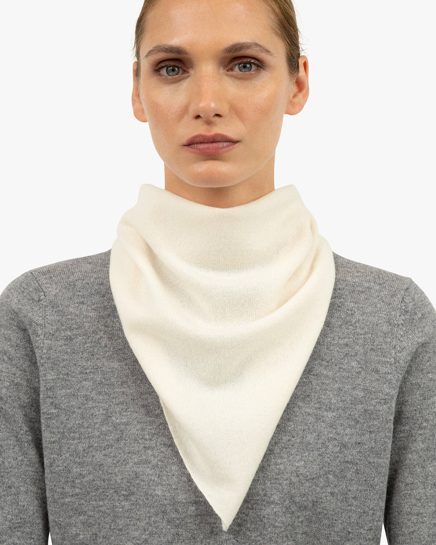 Women's Bandana Scarf - White Cashmere