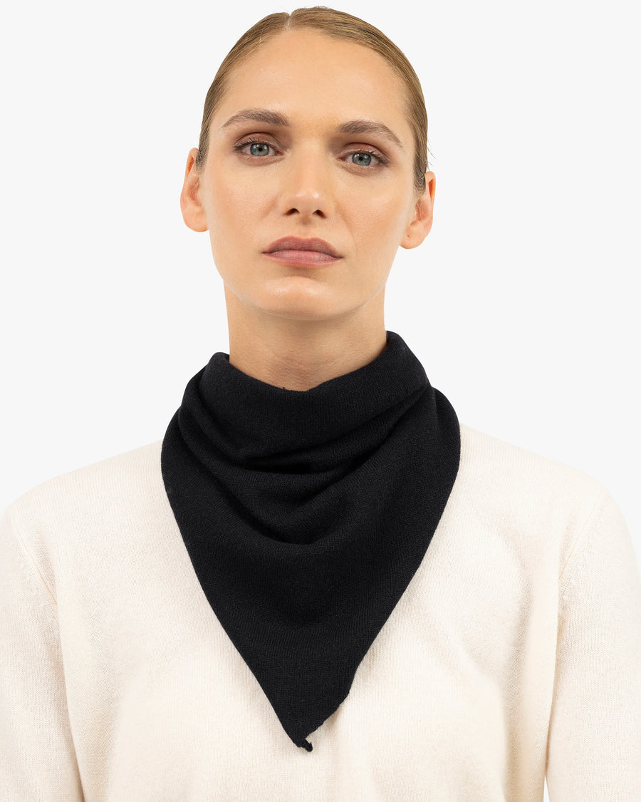 Women's Bandana Scarf - Black Cashmere