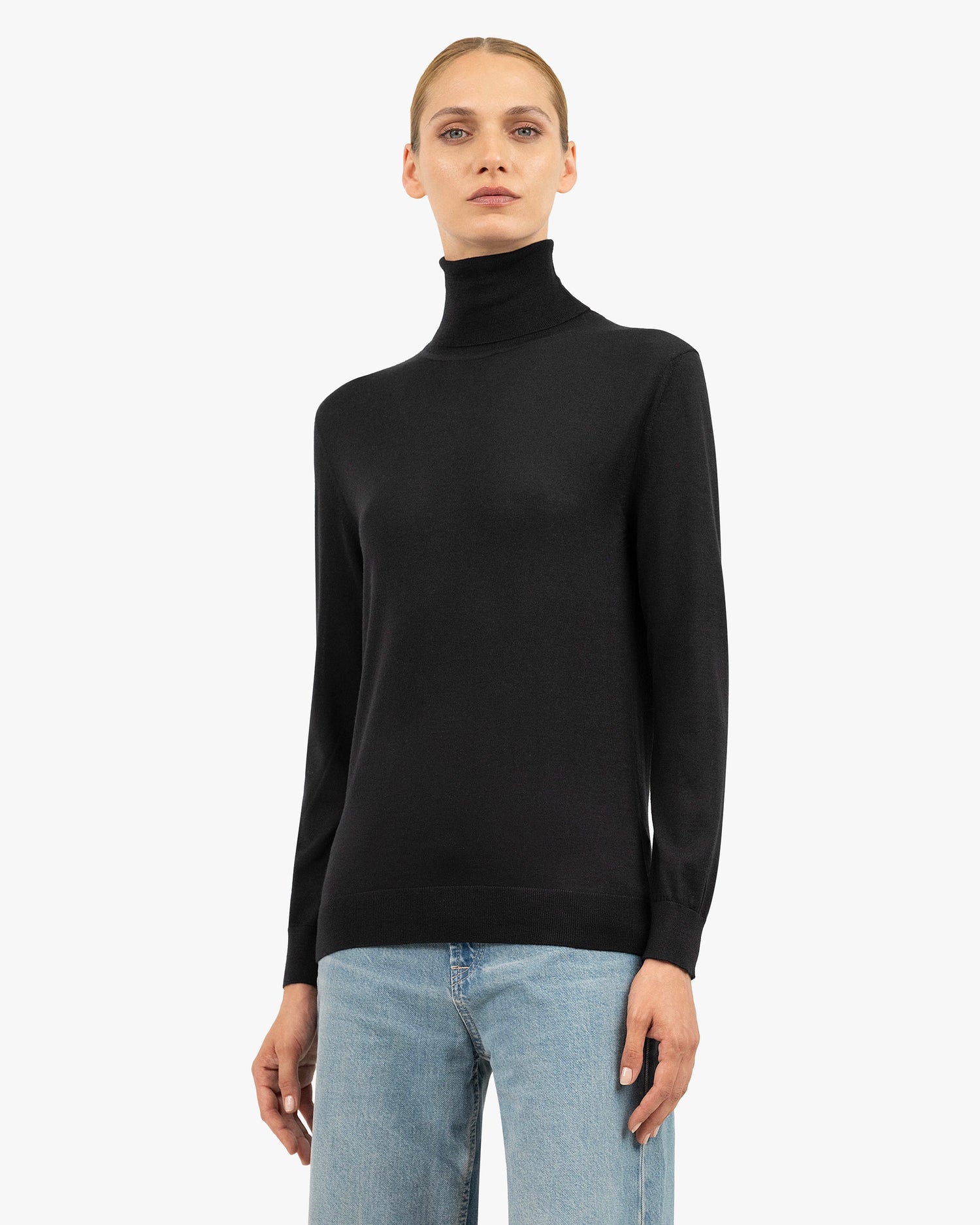 Women's Belvoir Turtleneck Sweater Black - Main Image