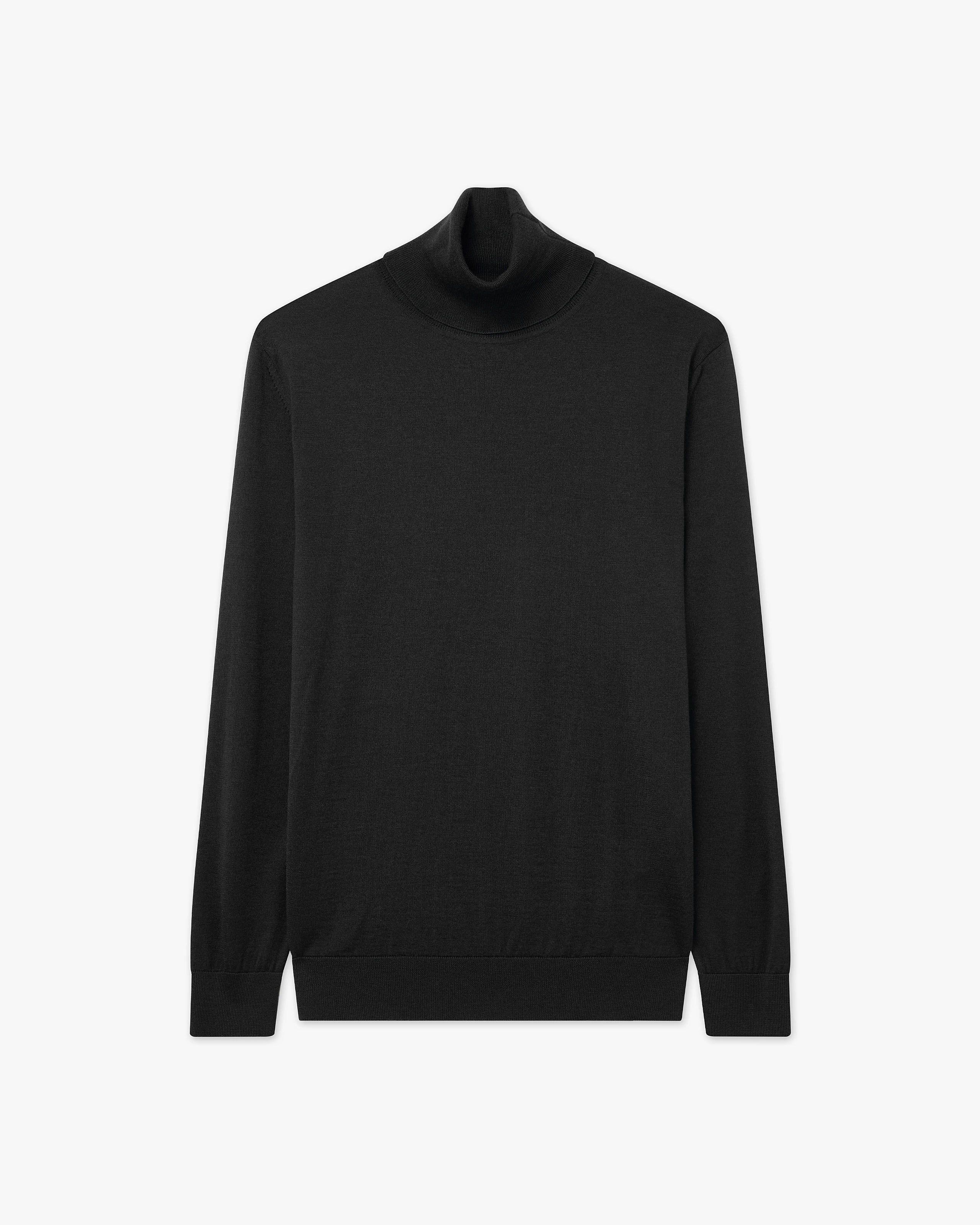 Women's Belvoir Turtleneck Sweater - Black Cashmere / Seta