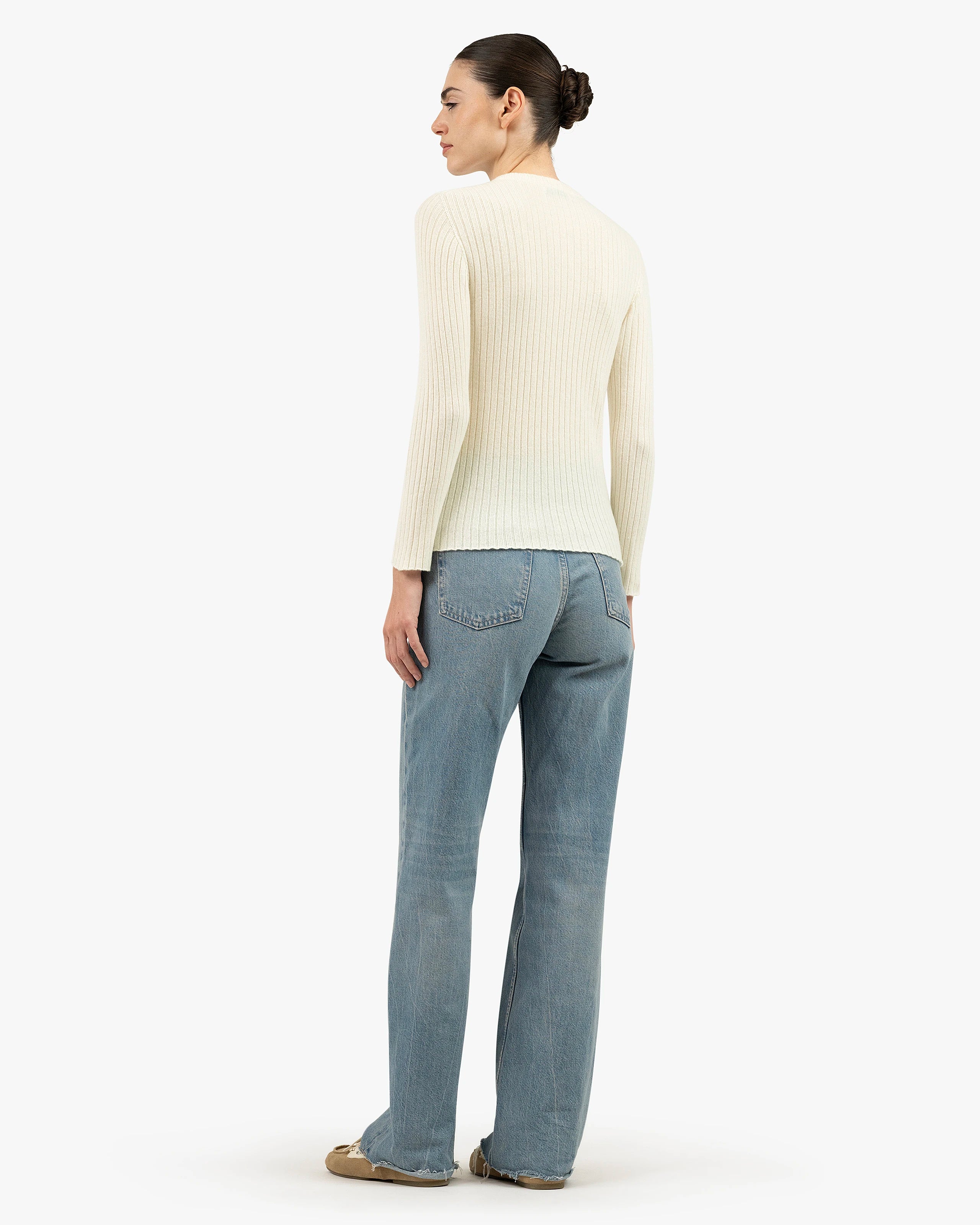 Women's Brera Crew Neck Sweater - White Cashmere
