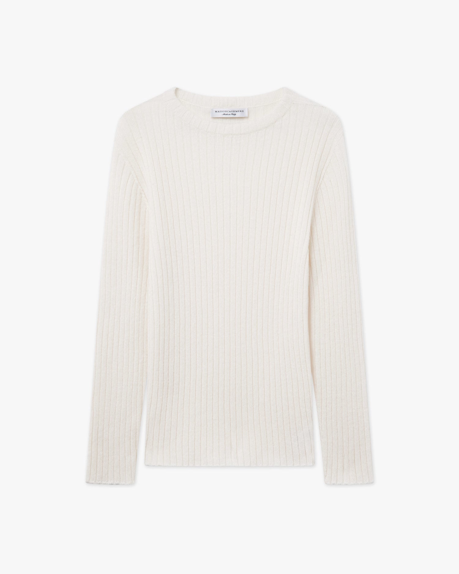 Women's Brera Cashmere Crew Neck Sweater White MaisonCashmere