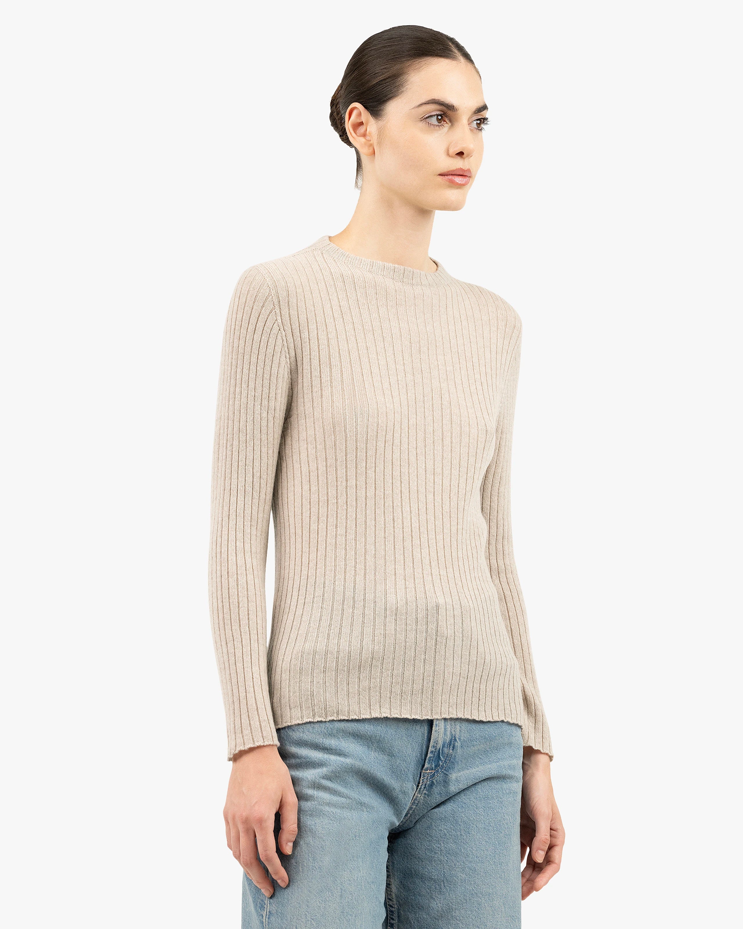 Women's Brera Crew Neck Sweater - Beige Cashmere