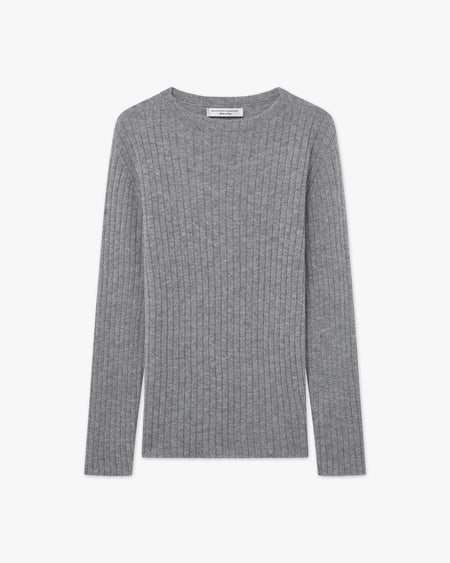 Women's Brera Crew Neck Sweater - Medium Grey Cashmere