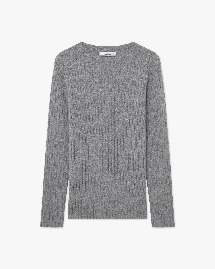 Women's Brera Crew Neck Sweater - Medium Grey Cashmere