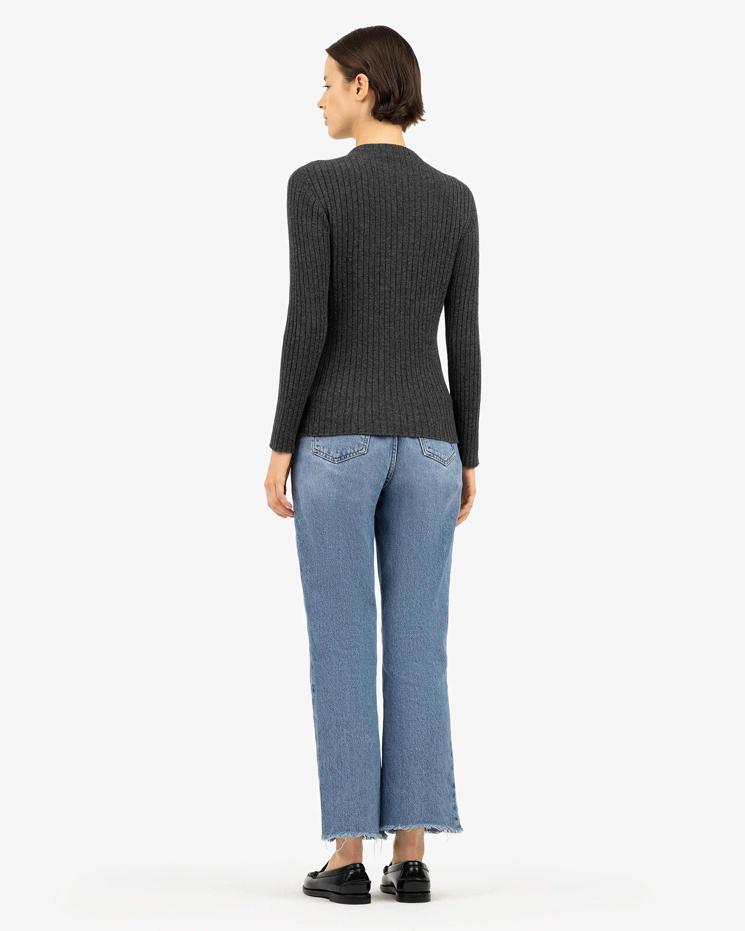Women's Brera Crew Neck Sweater - Charcoal Cashmere