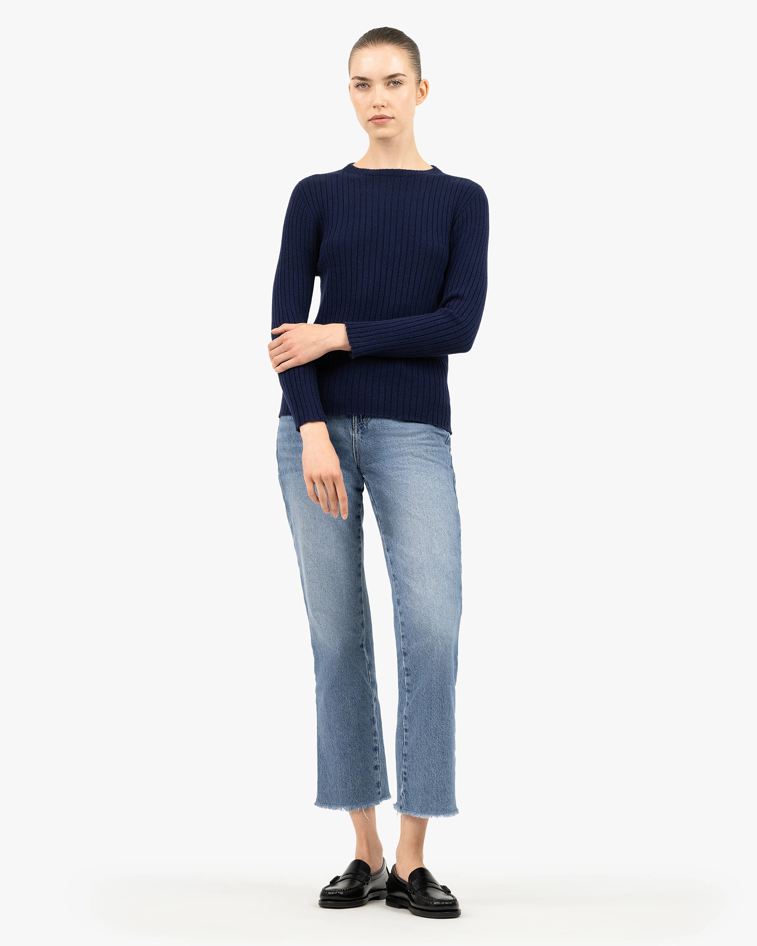 Women's Brera Crew Neck Sweater - Blue Cashmere