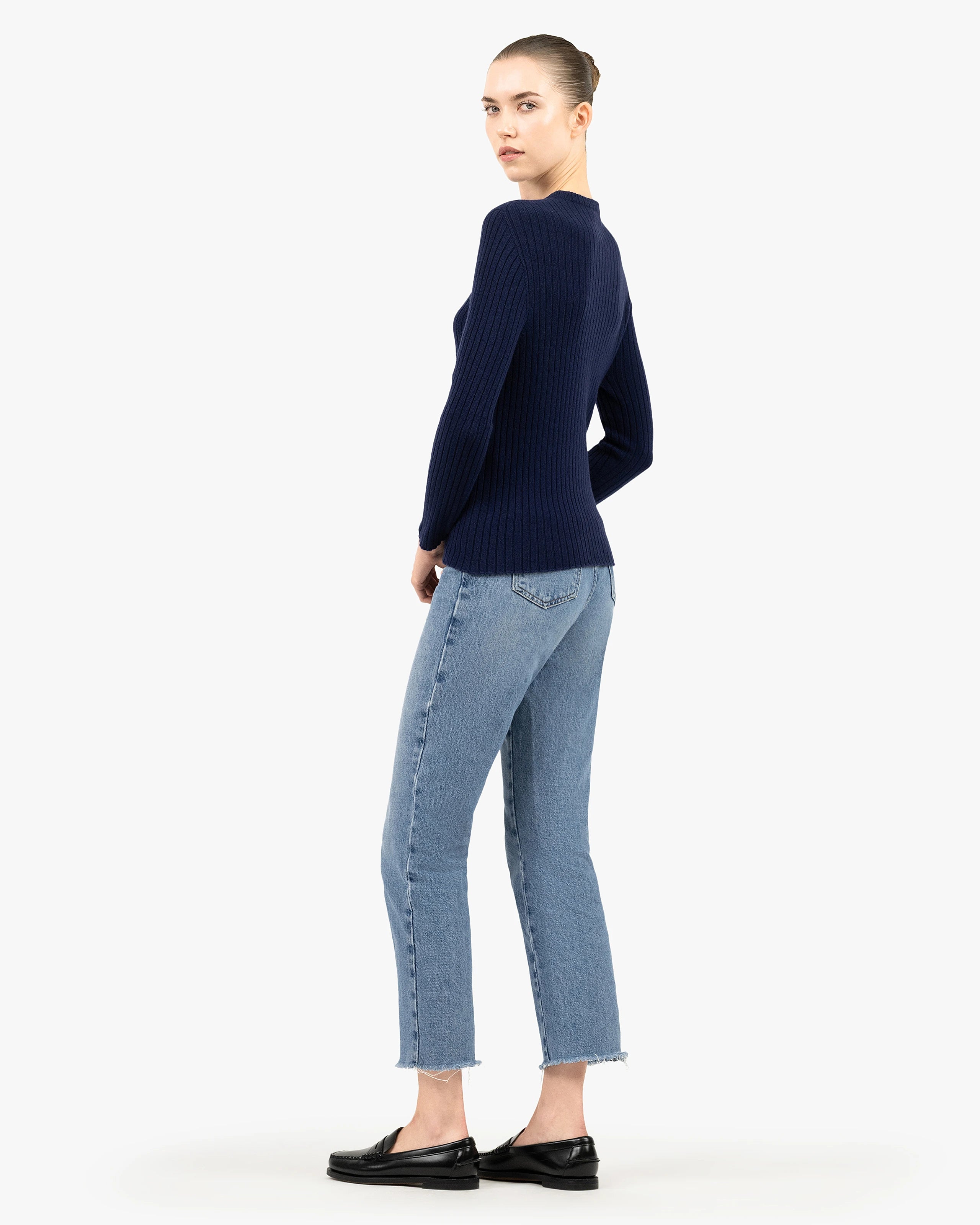 Women's Brera Crew Neck Sweater - Blue Cashmere