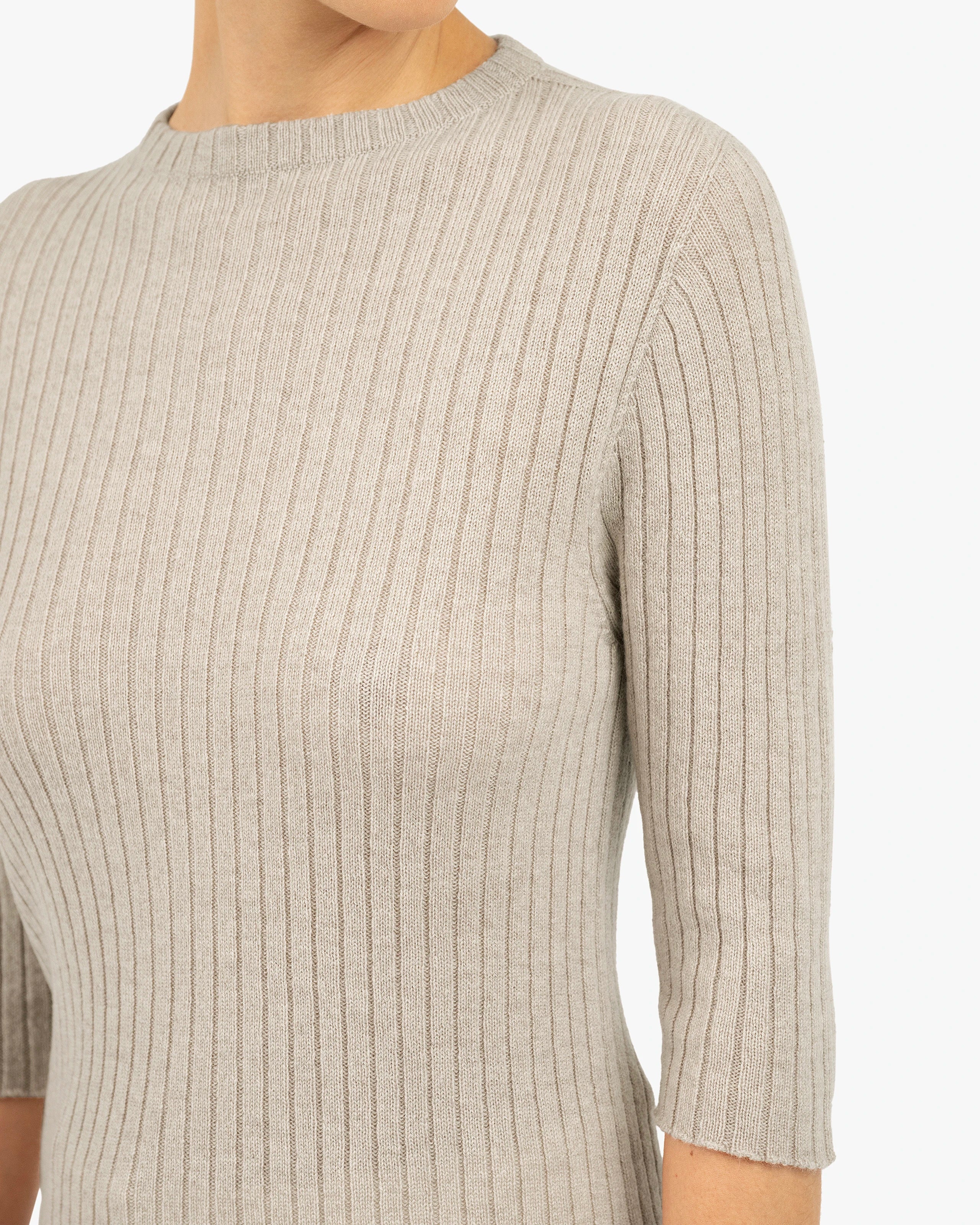 Brera 3/4 Sleeves Sweater - Beige Cashmere