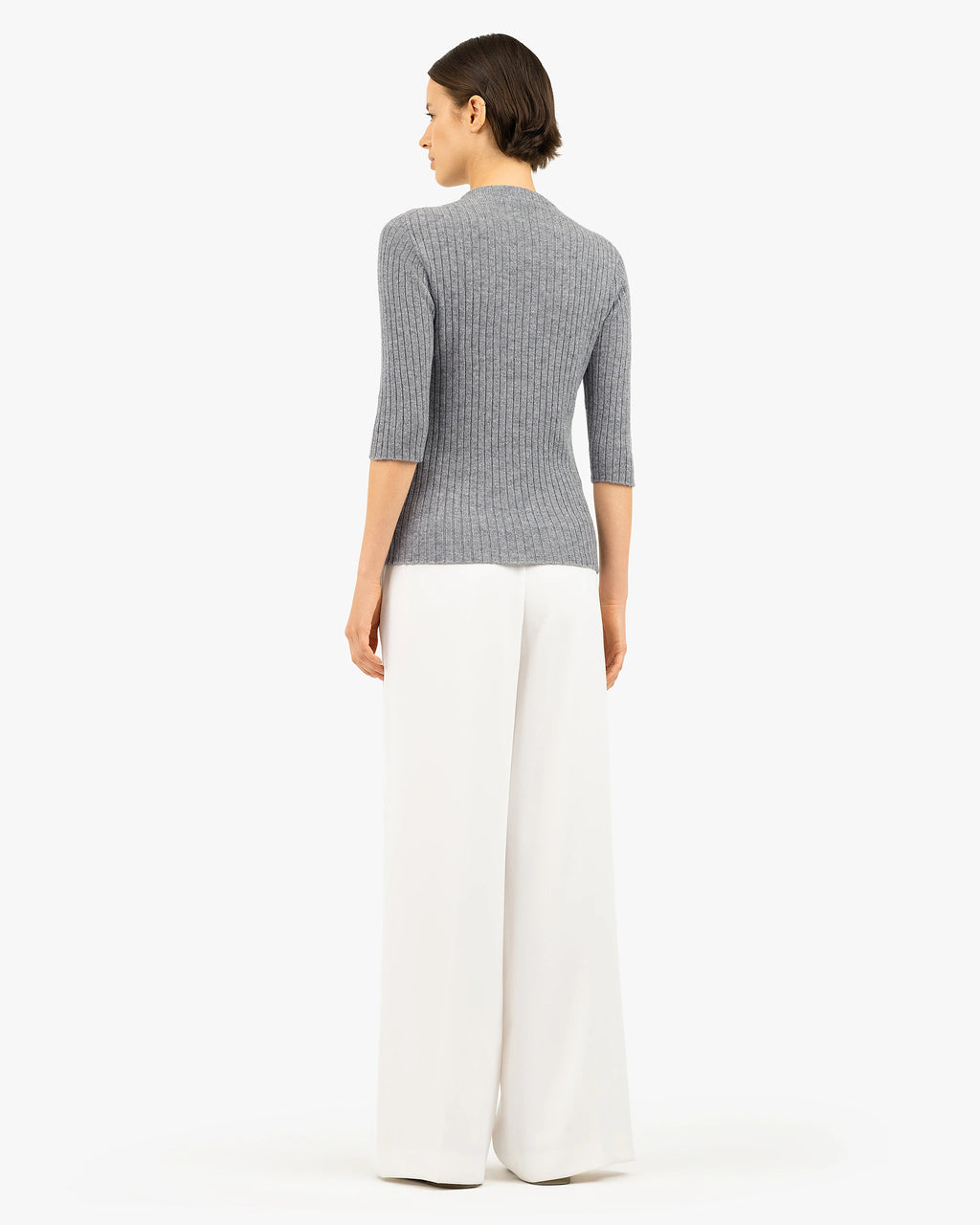 Brera 3/4 Sleeves Sweater - Medium Grey Cashmere