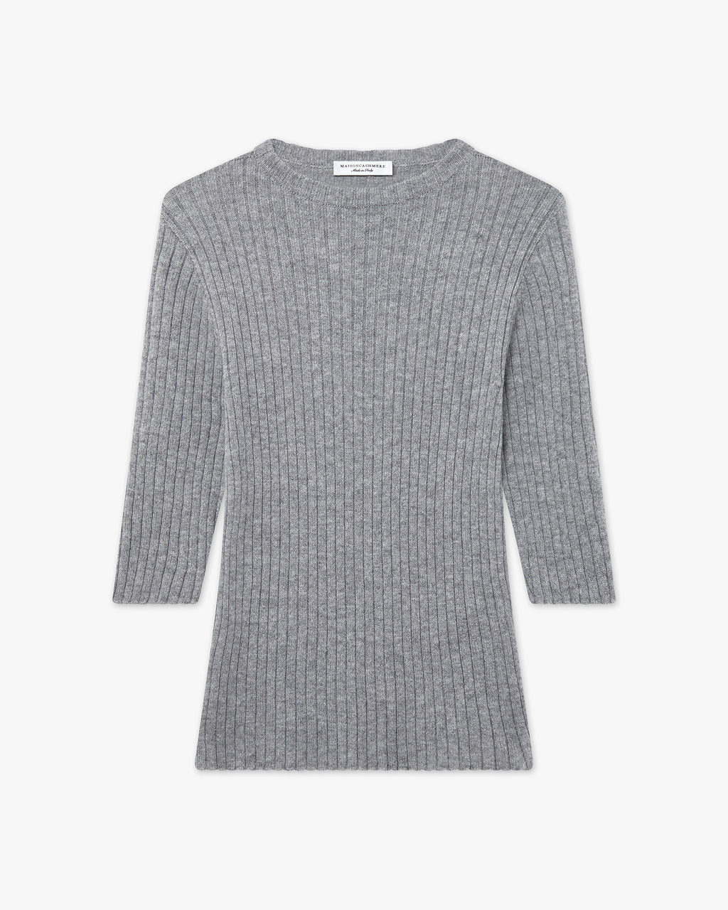 Brera 3/4 Sleeves Sweater - Medium Grey Cashmere