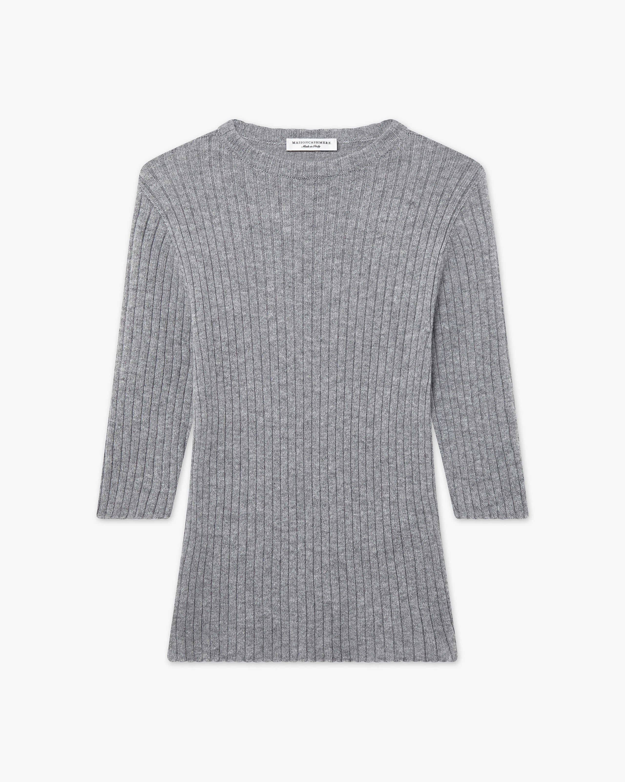 Brera 3/4 Sleeves Sweater - Medium Grey Cashmere