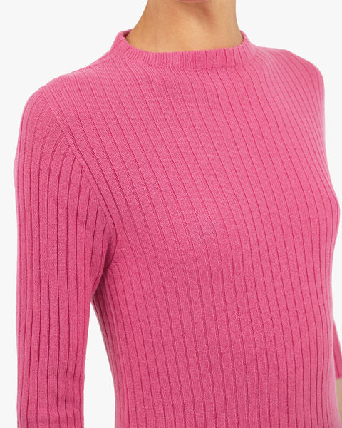 Brera 3/4 Sleeves Sweater - Fuchsia Cashmere