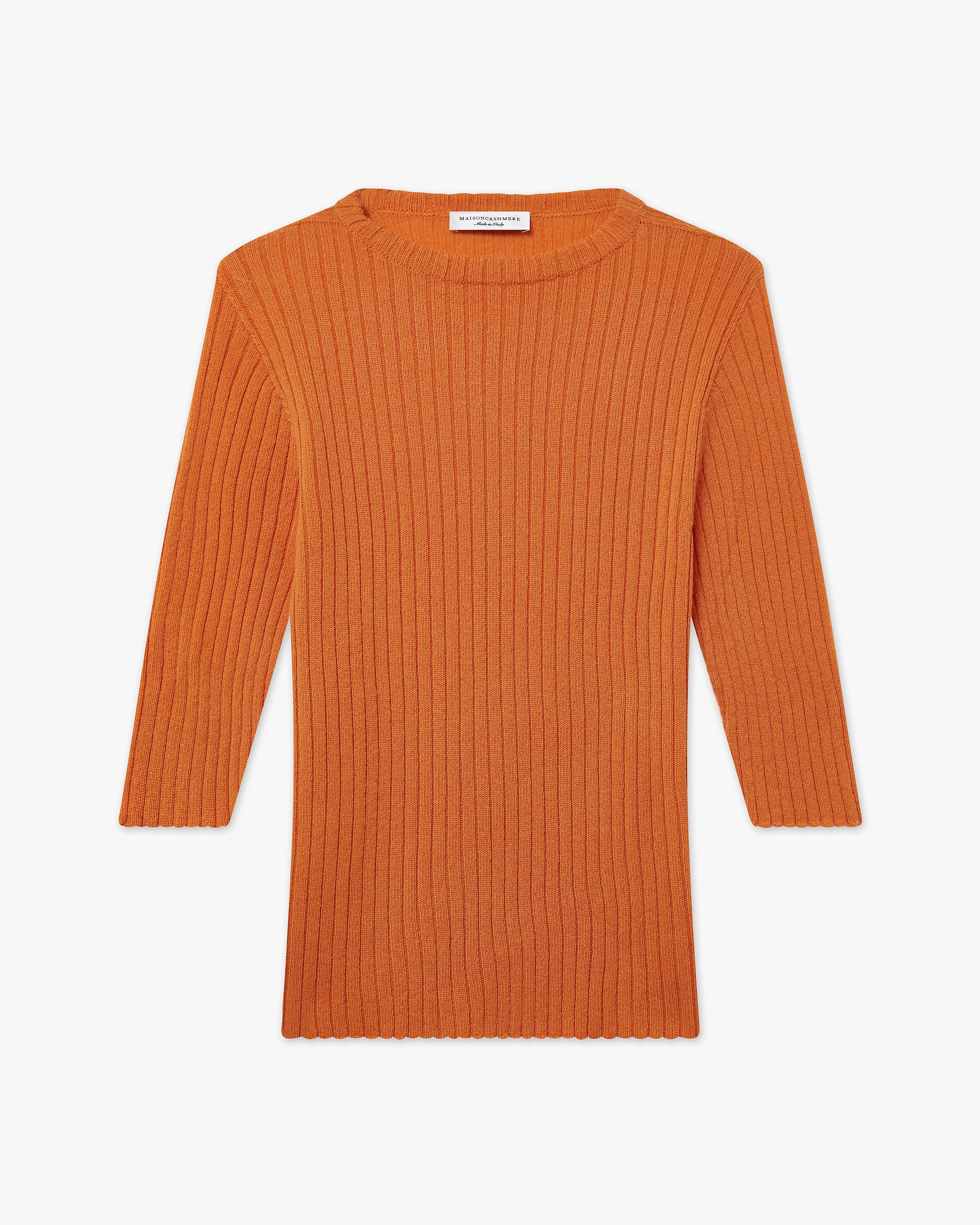 Brera 3/4 Sleeves Sweater - Orange Cashmere