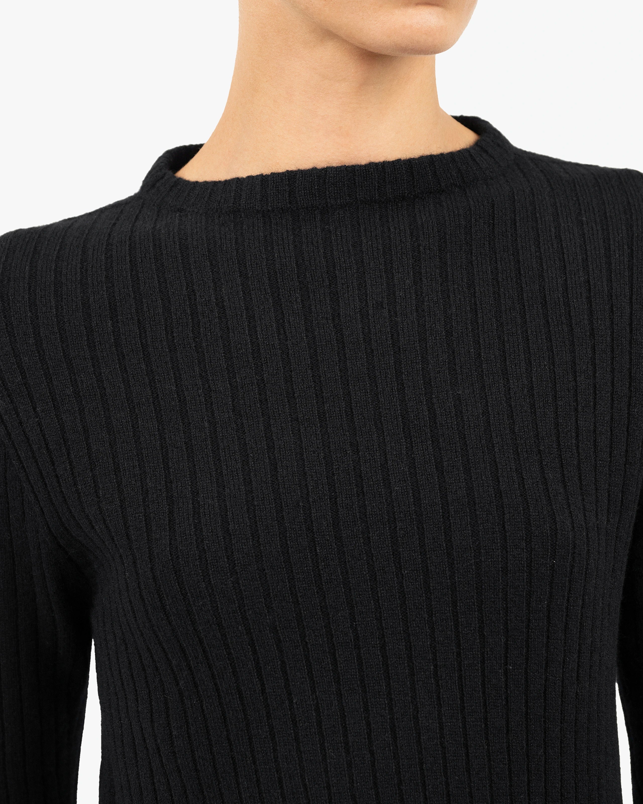 Brera 3/4 Sleeves Sweater - Black Cashmere