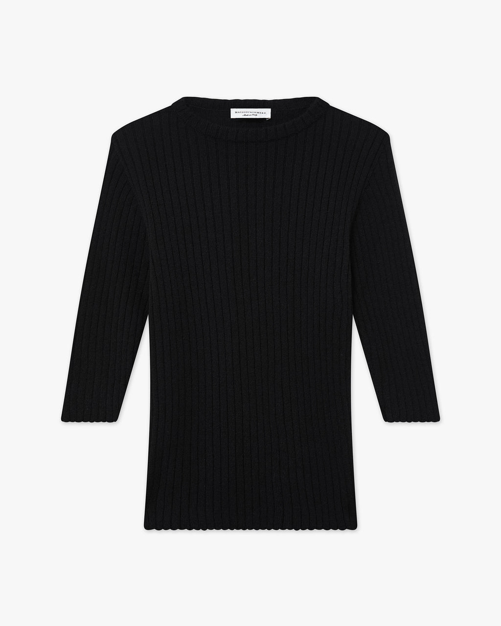 Brera 3/4 Sleeves Sweater - Black Cashmere