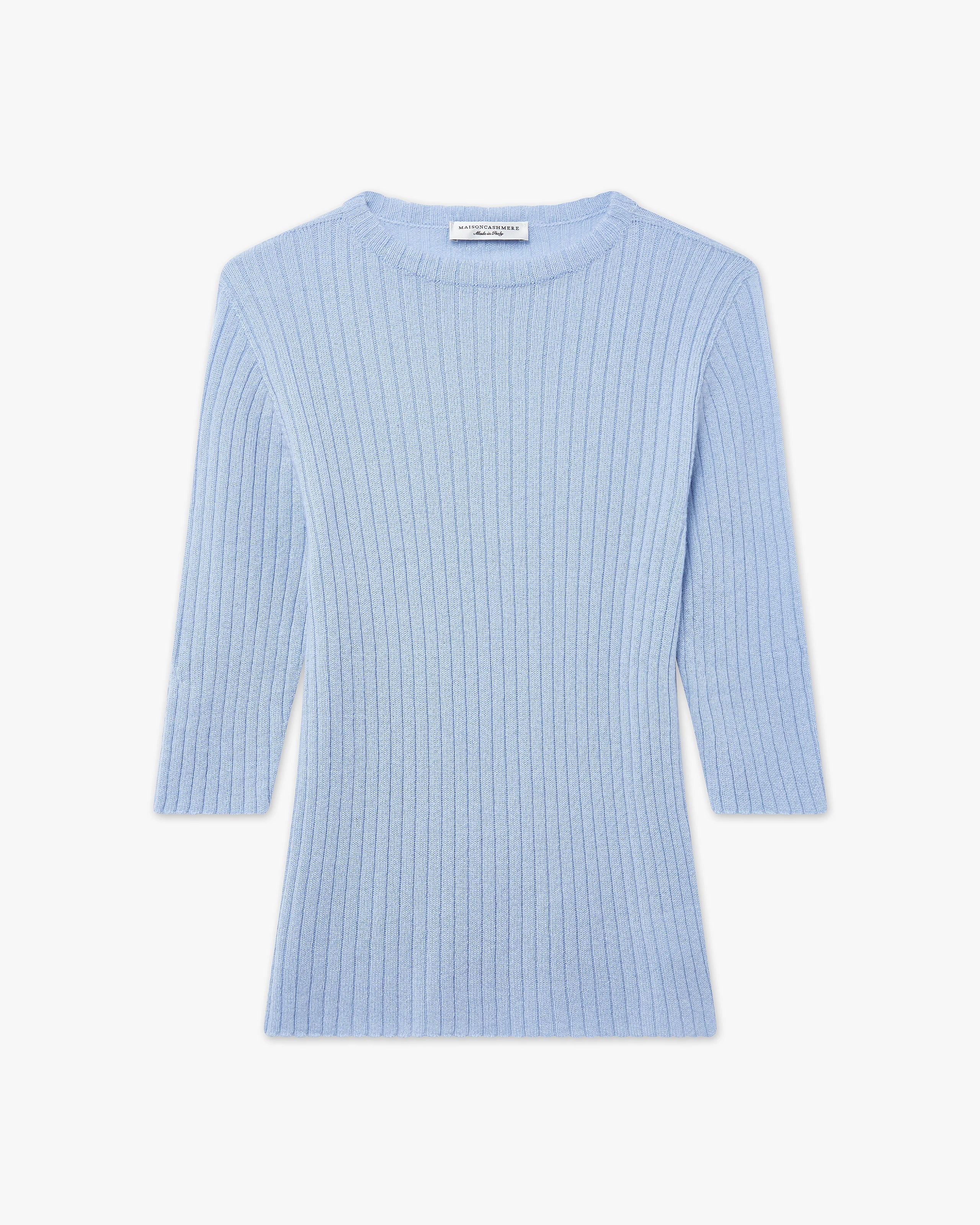 Brera 3/4 Sleeves Sweater - Light Blue Cashmere