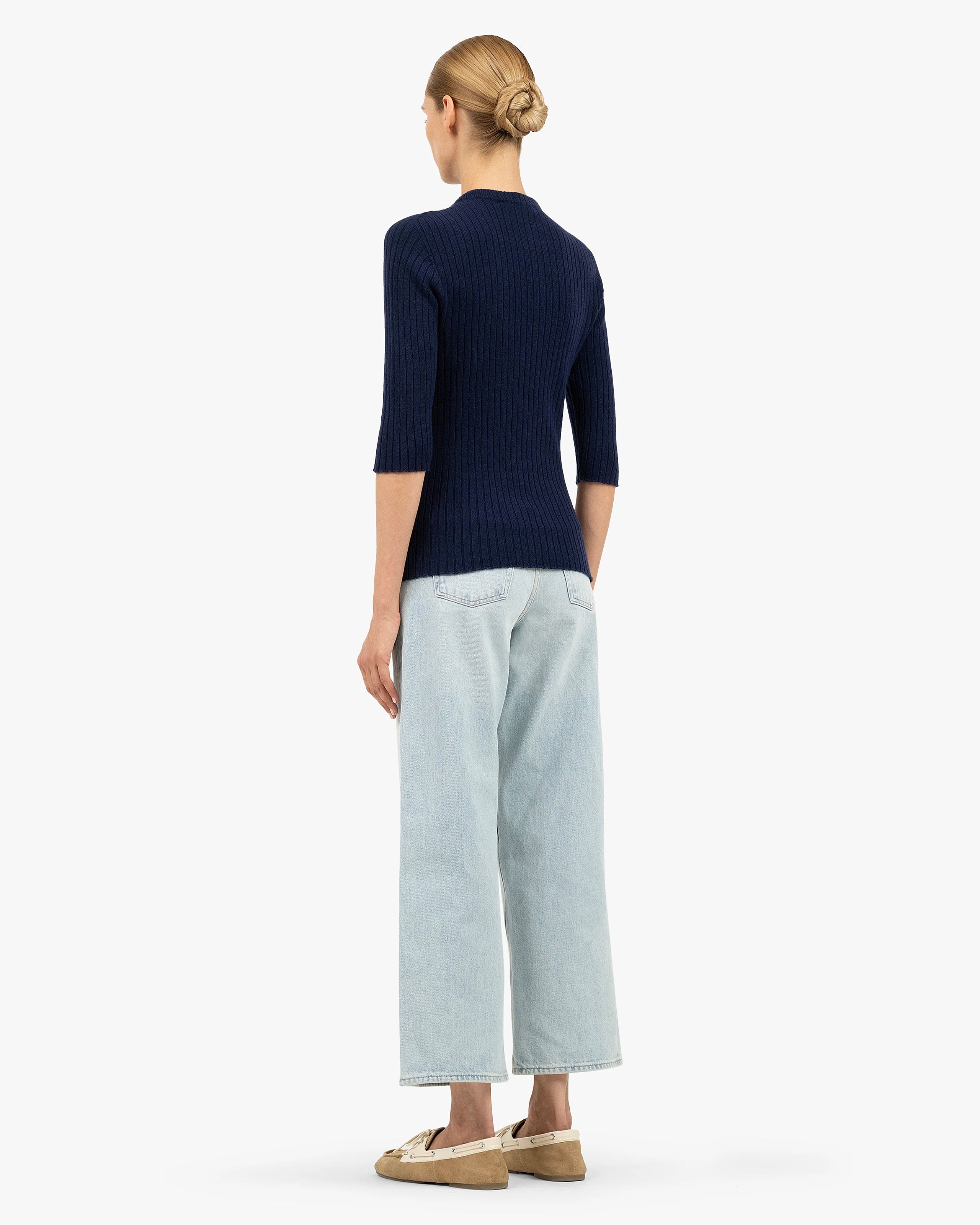 Brera 3/4 Sleeves Sweater - Blue Cashmere