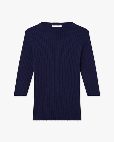 Brera 3/4 Sleeves Sweater - Blue Cashmere