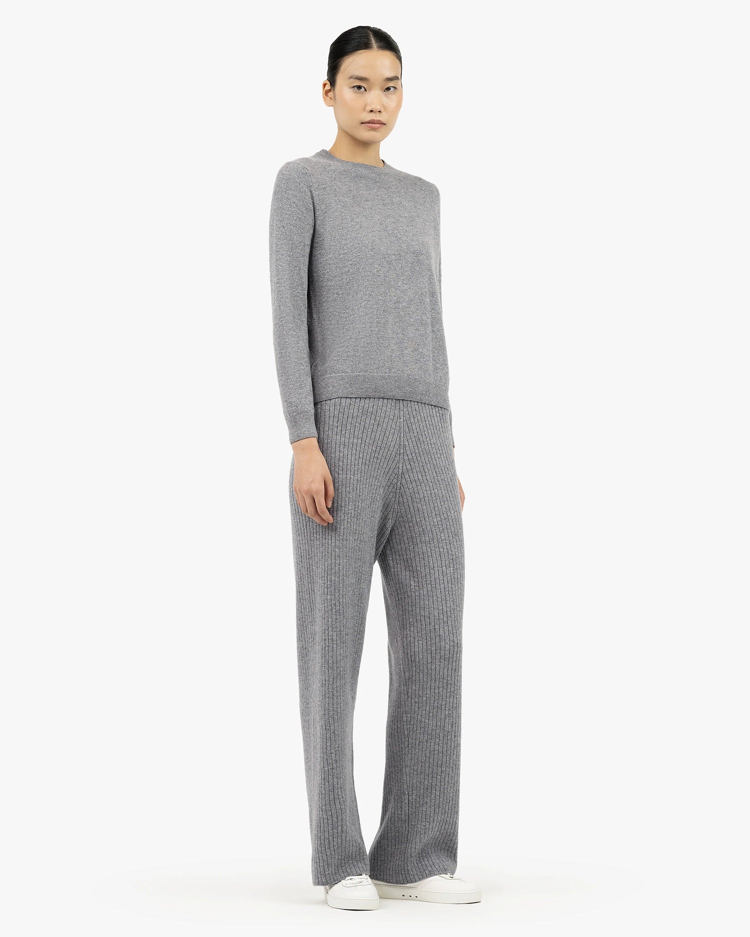 Women's Brera Ribbed Cashmere Sweatpants - Medium Grey Women's Brera Ribbed Cashmere Sweatpants - Medium Grey