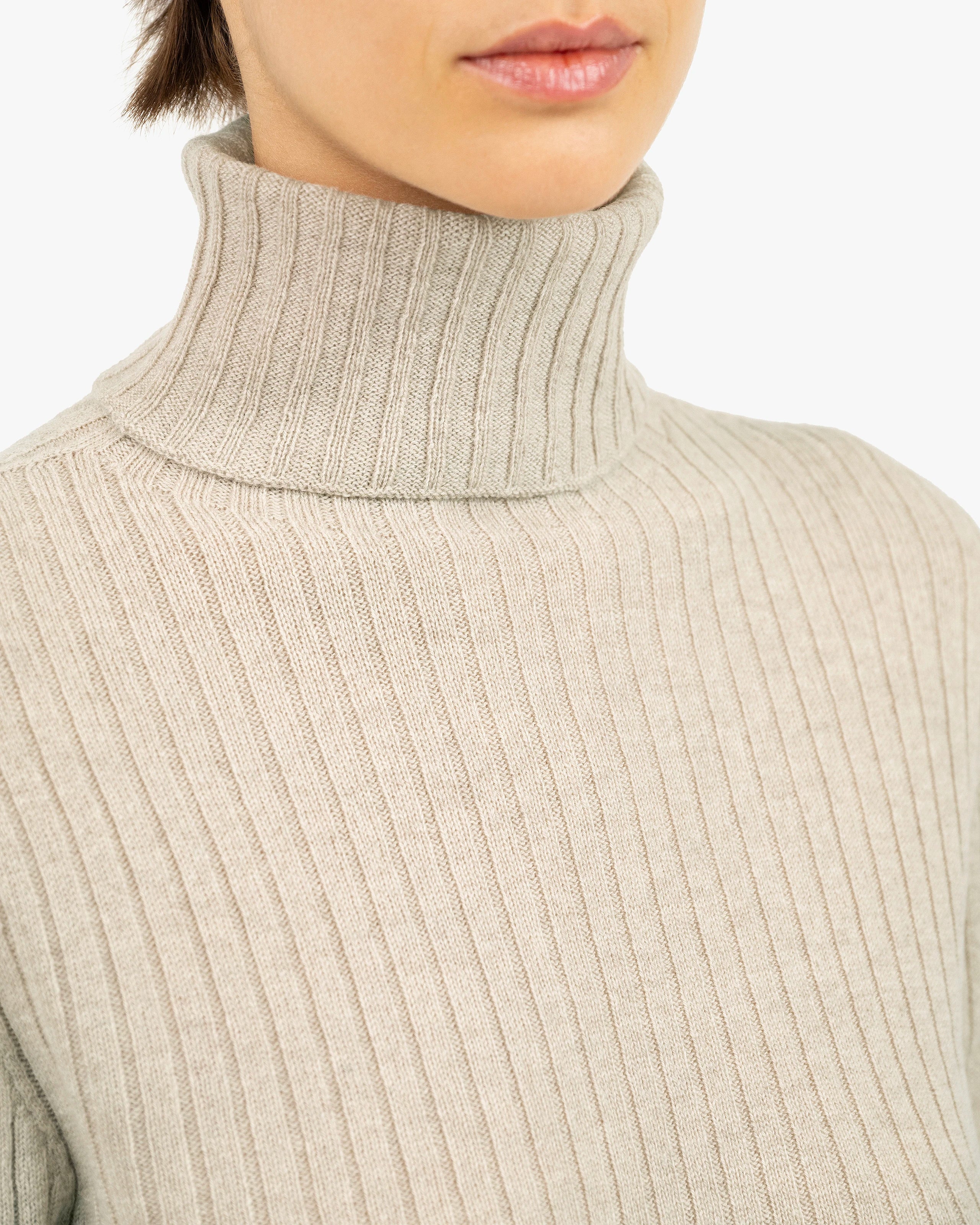 Women's Brera Turtleneck Sweater - Beige Cashmere
