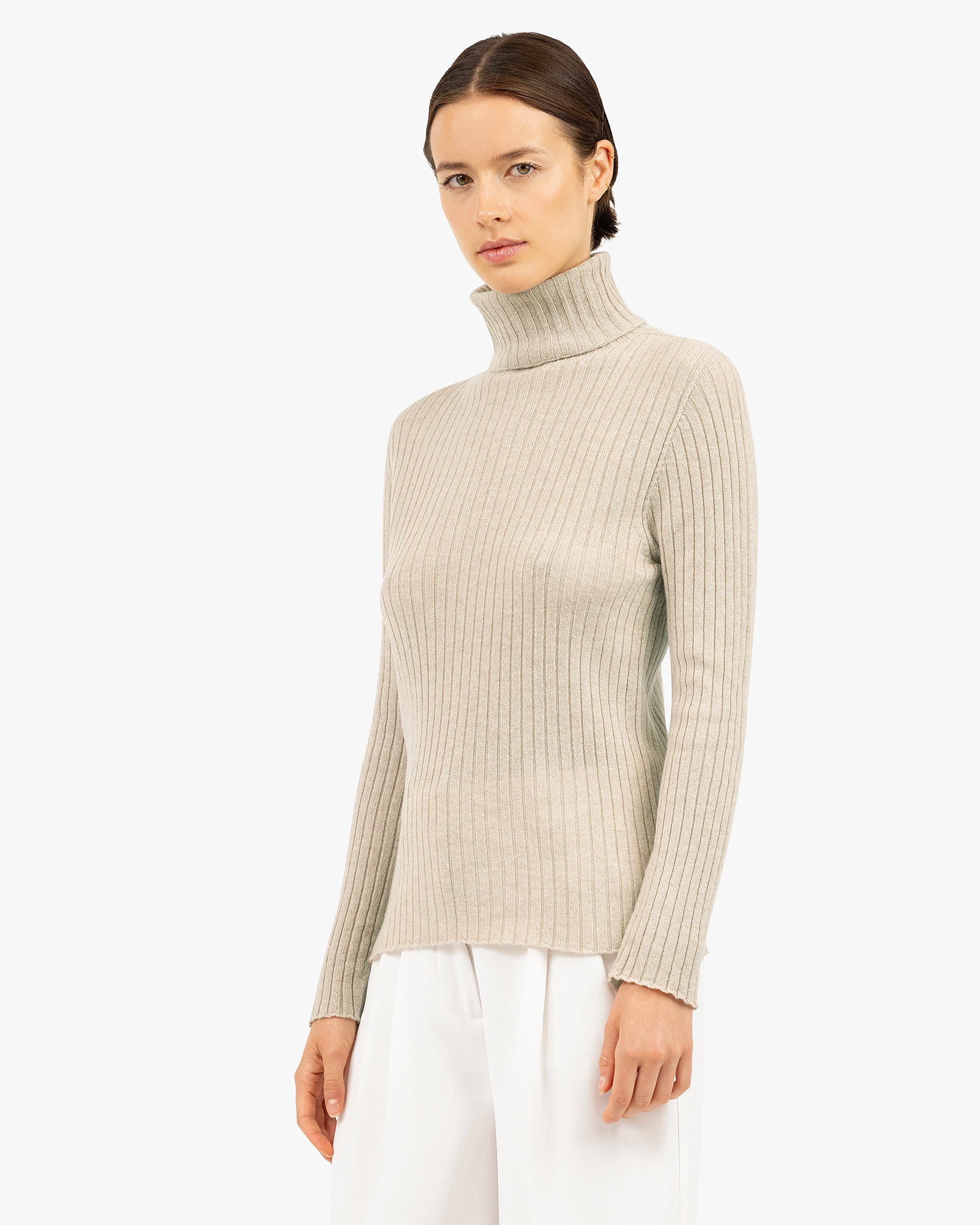 Women's Brera Turtleneck Sweater - Beige Cashmere