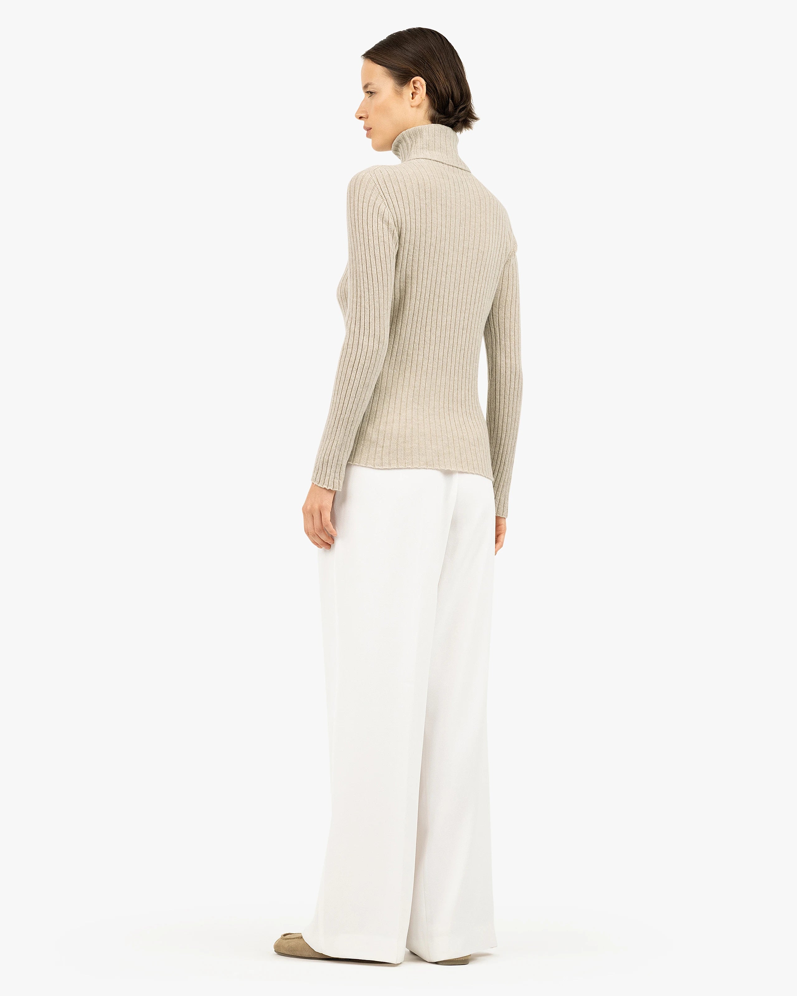 Women's Brera Turtleneck Sweater - Beige Cashmere