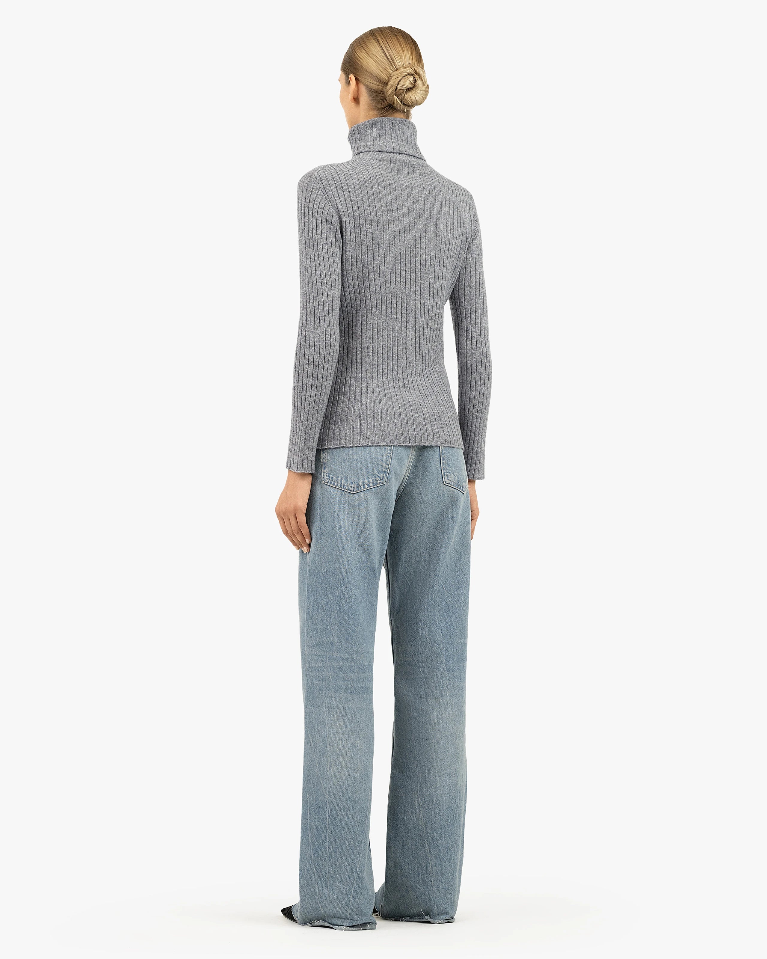 Women's Brera Turtleneck Sweater - Medium Grey Cashmere
