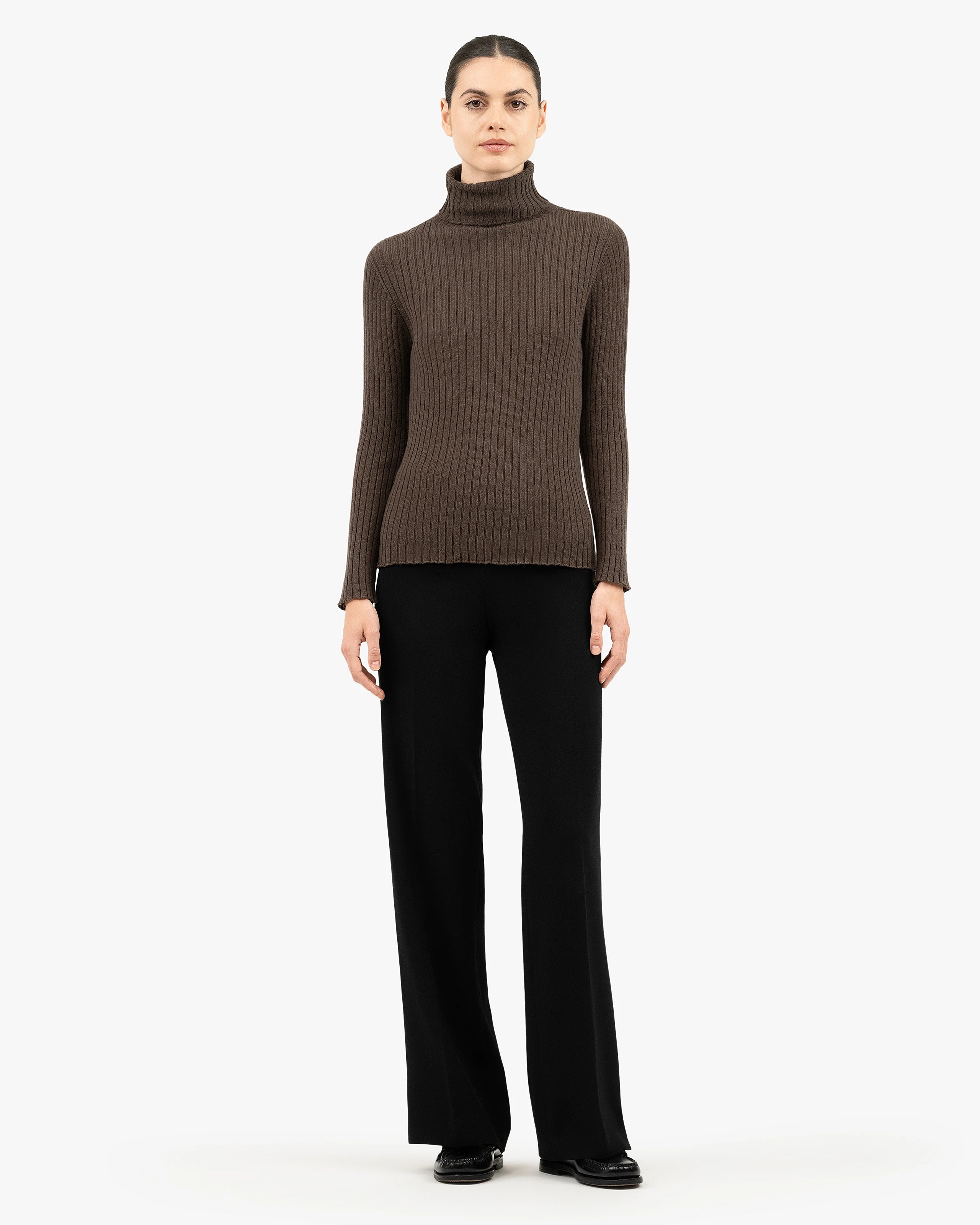Women's Brera Turtleneck Sweater - Brown Cashmere