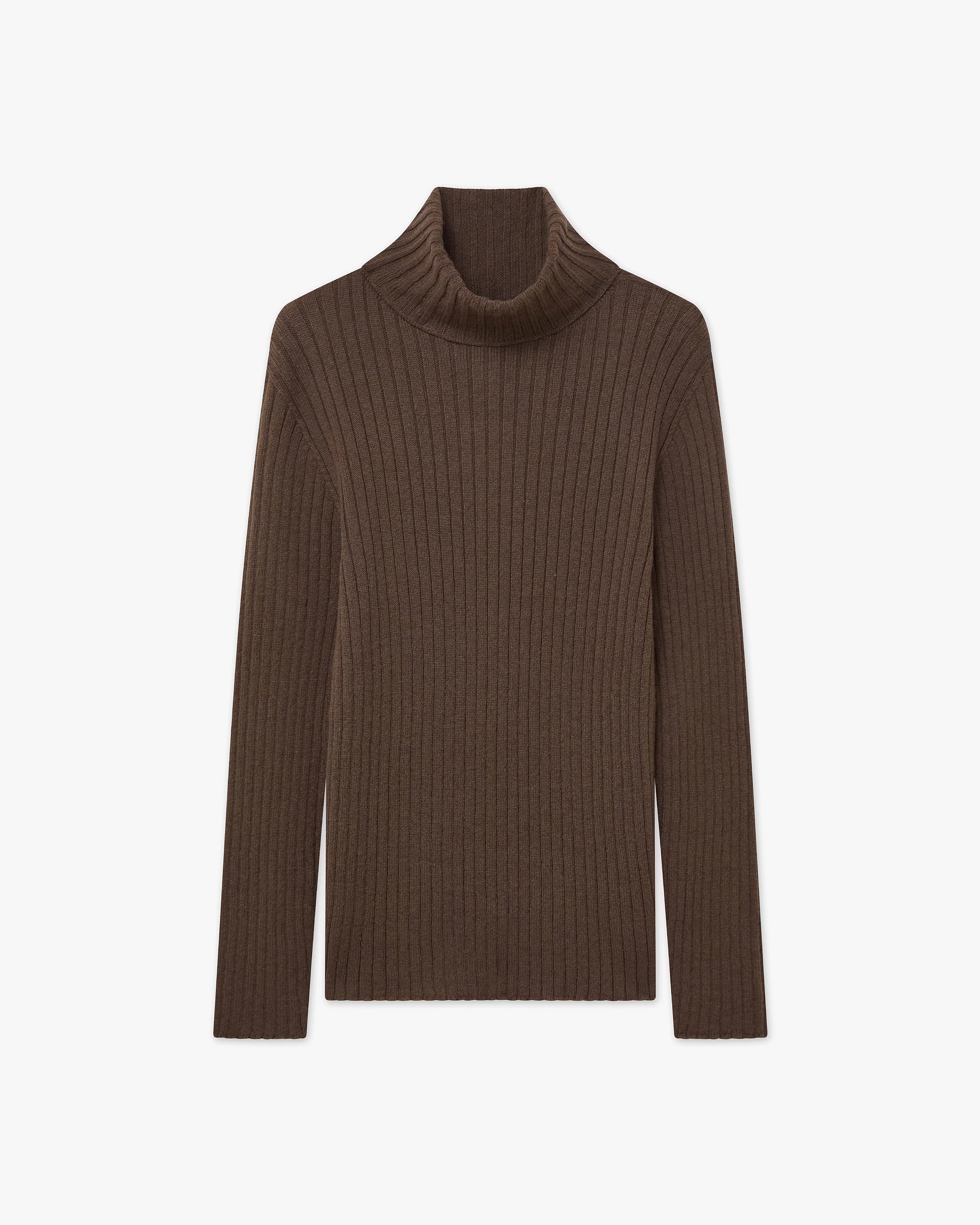 Women's Brera Turtleneck Sweater - Brown Cashmere