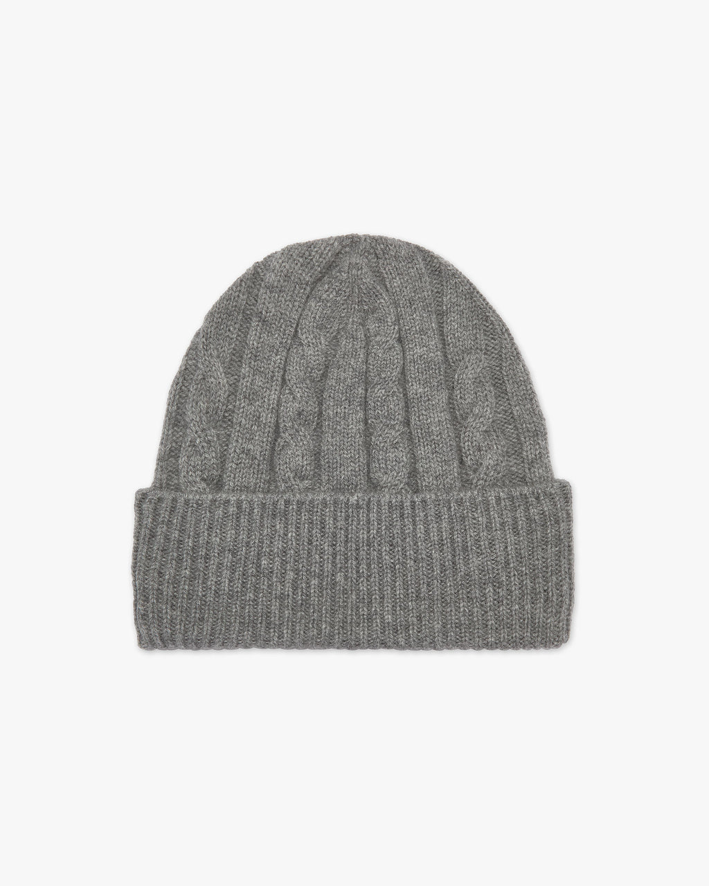 Women's Cable Knit Hat - Medium Grey Cashmere