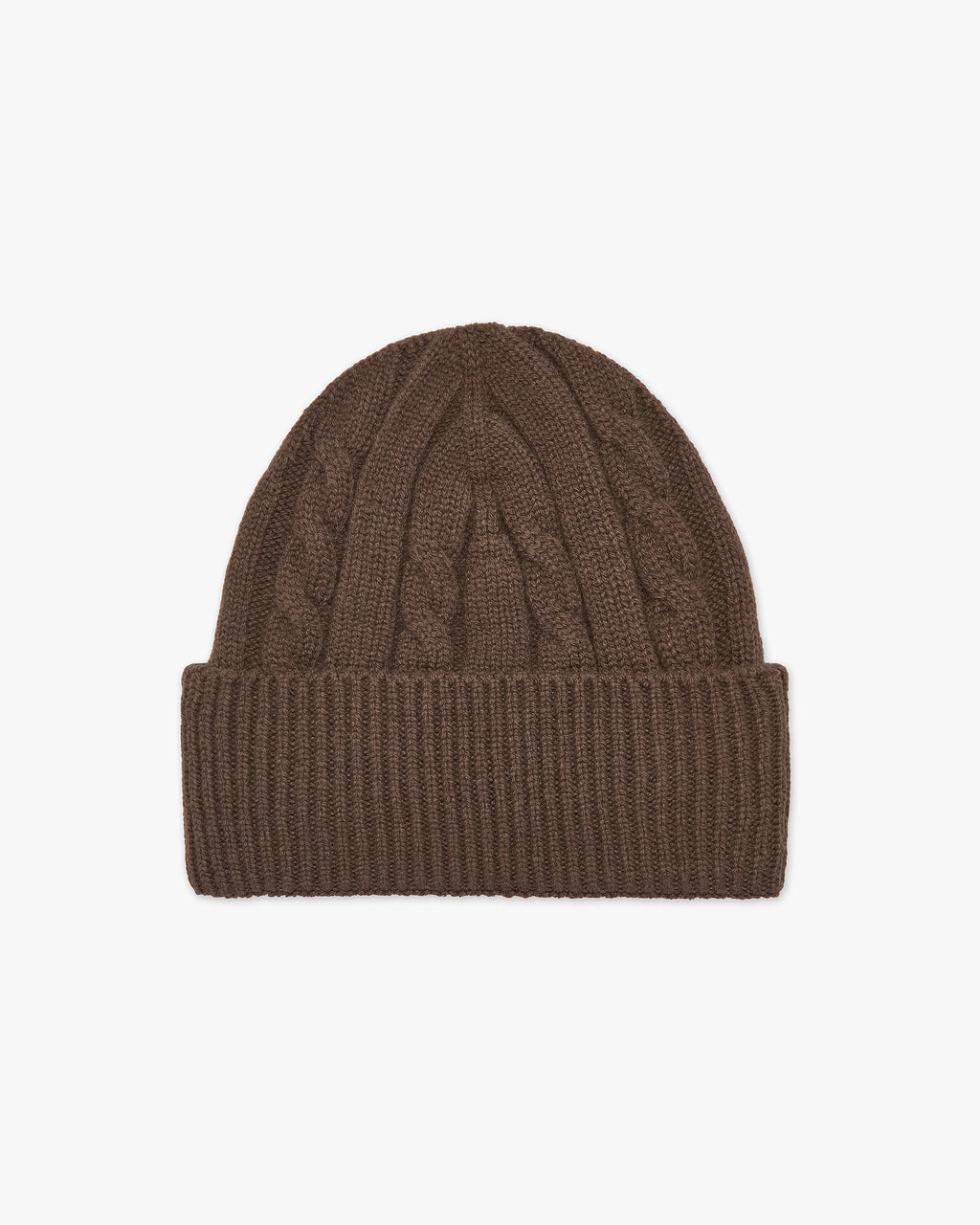 Women's Cable Knit Hat - Brown Cashmere