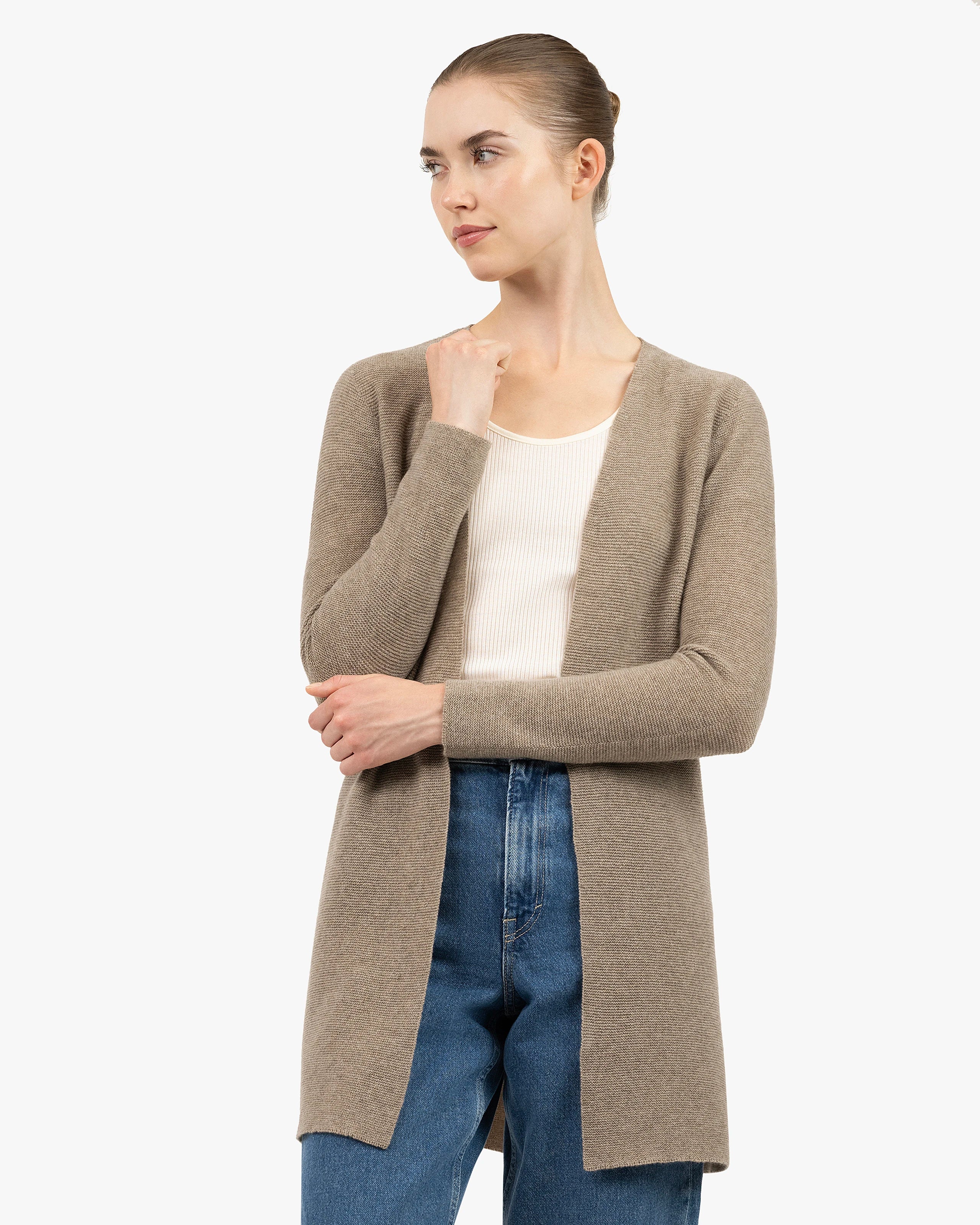Soffio Cardigan - Taupe Cashmere