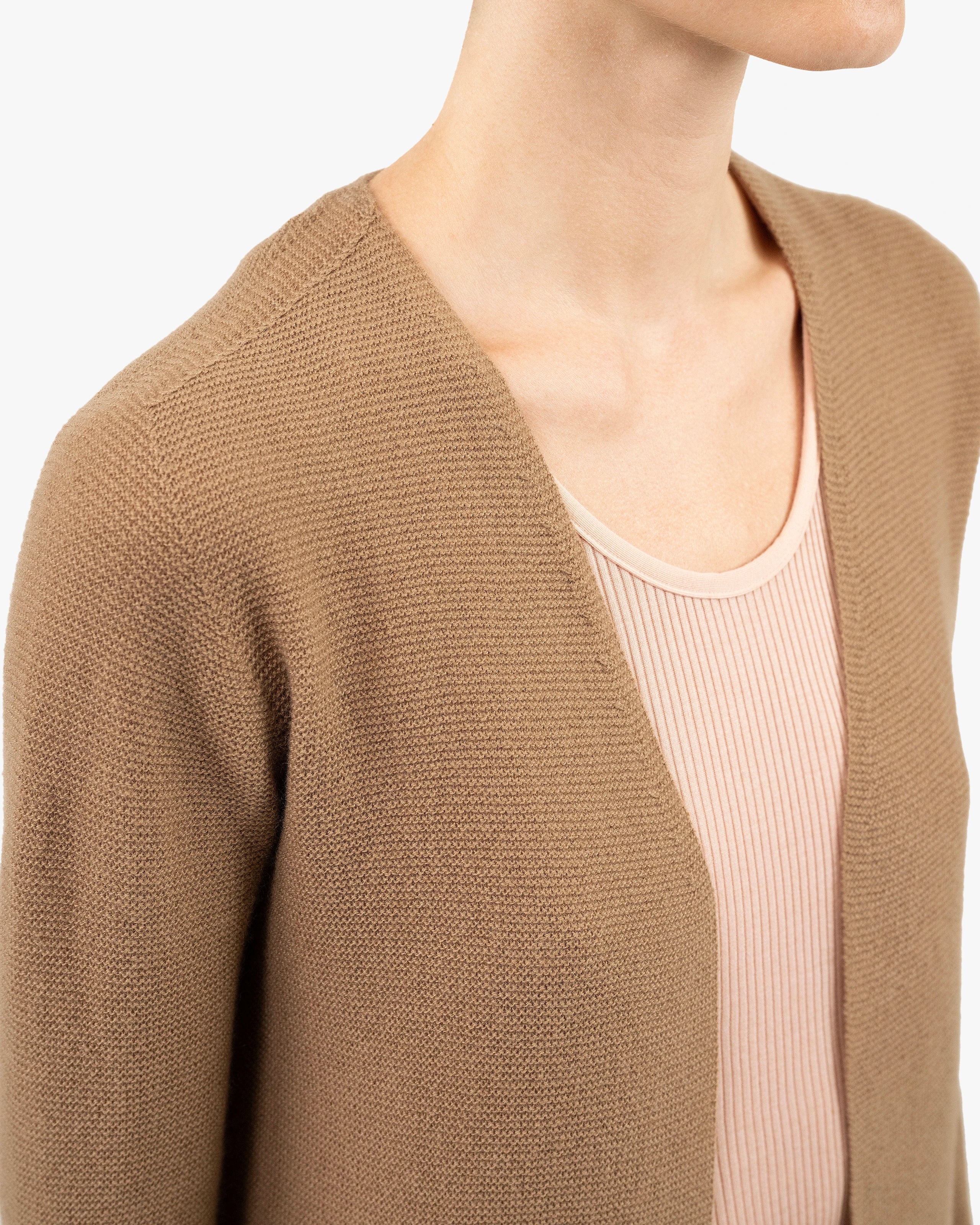 Soffio Cardigan - Camel Cashmere