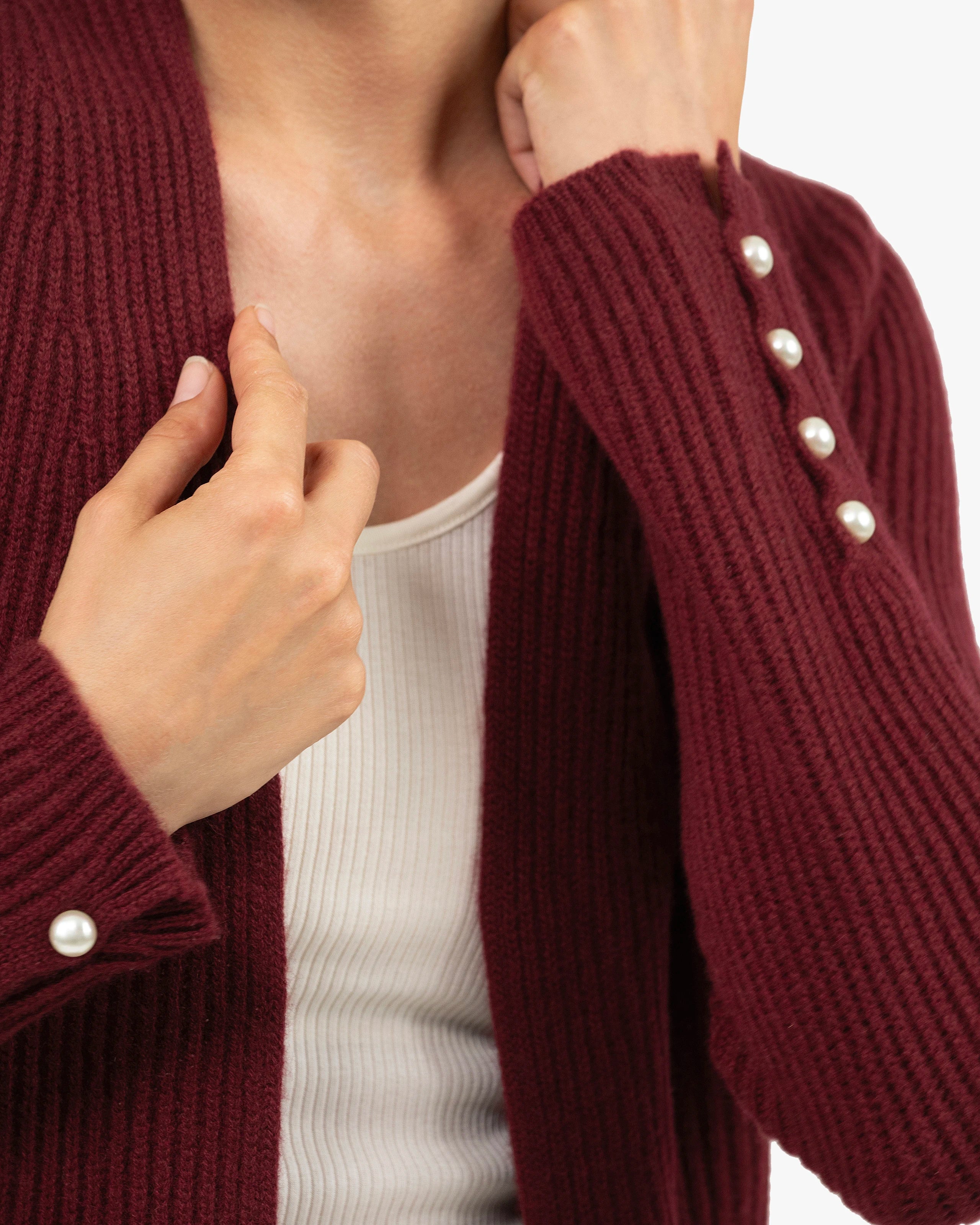 Sorapis Cardigan - Bordeaux Cashmere